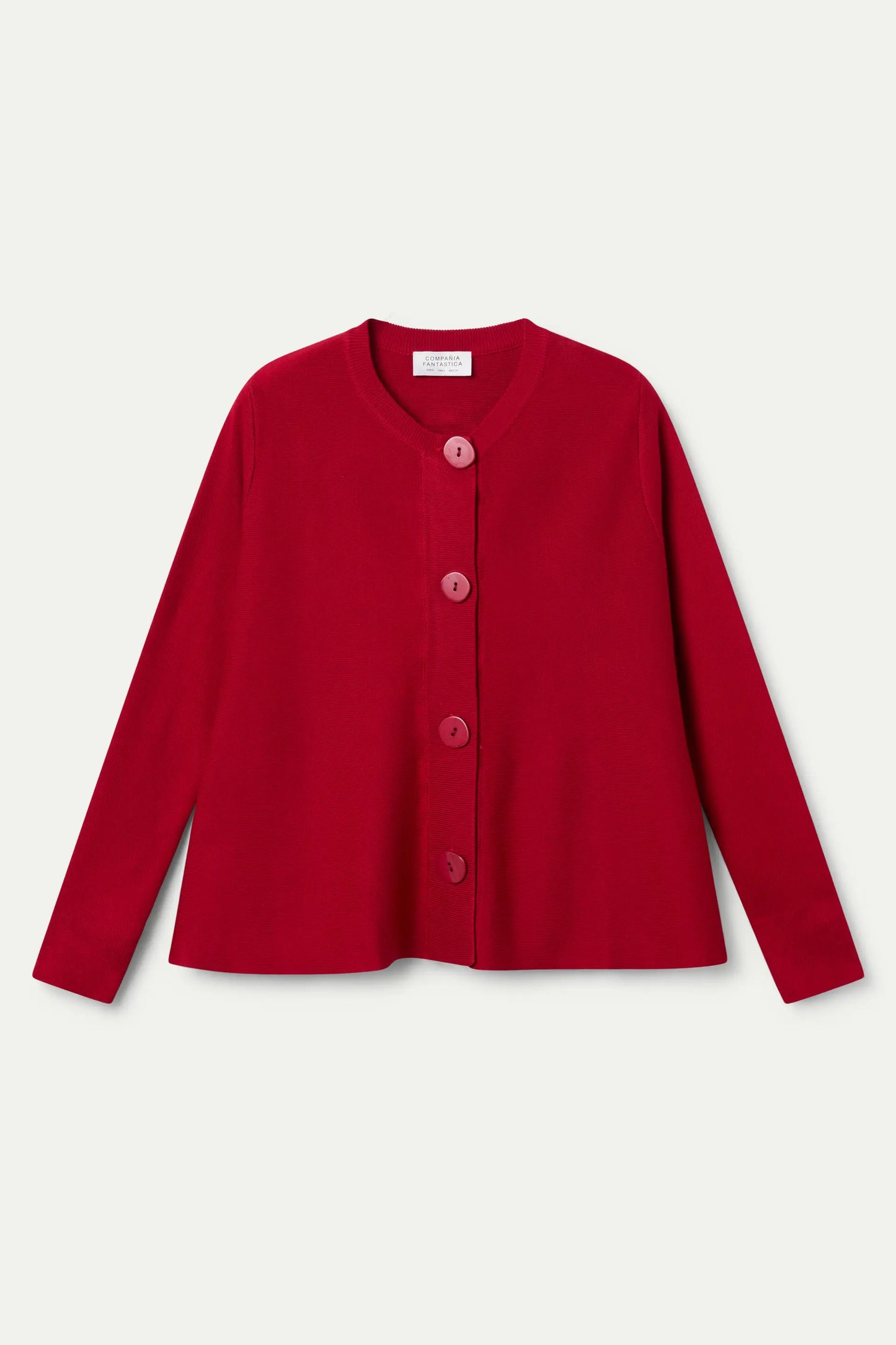 Cárdigan de punto evasé rojo