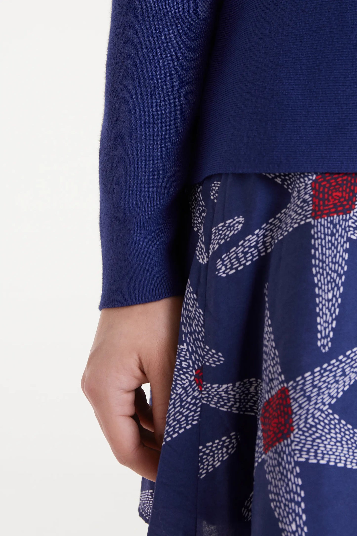 Cárdigan de punto evasé azul