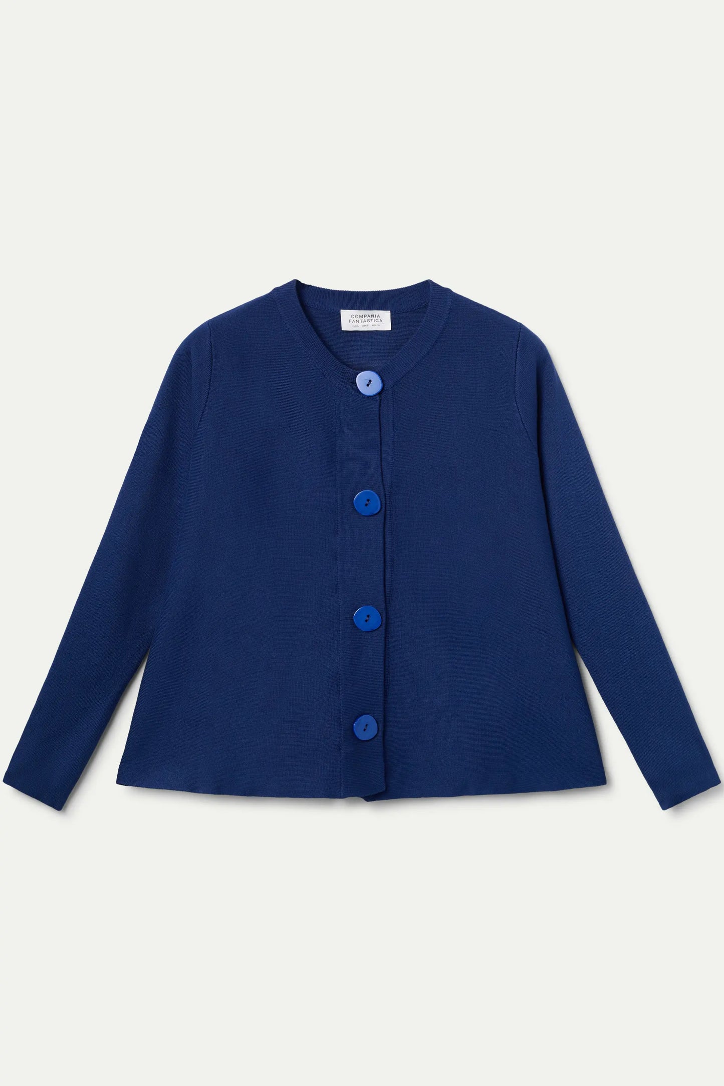 Cárdigan de punto evasé azul