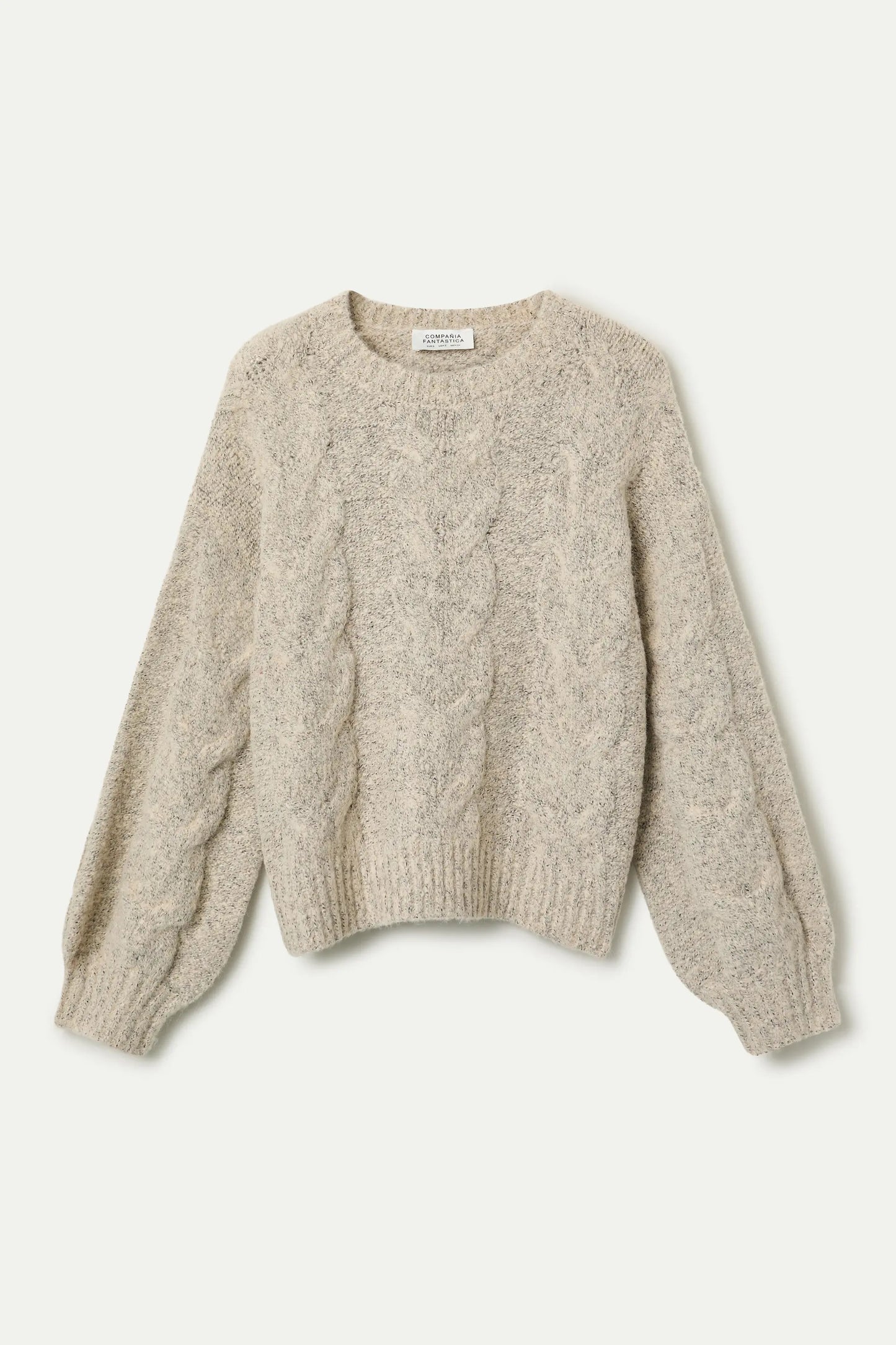 Maglione bianco a maglia a catena