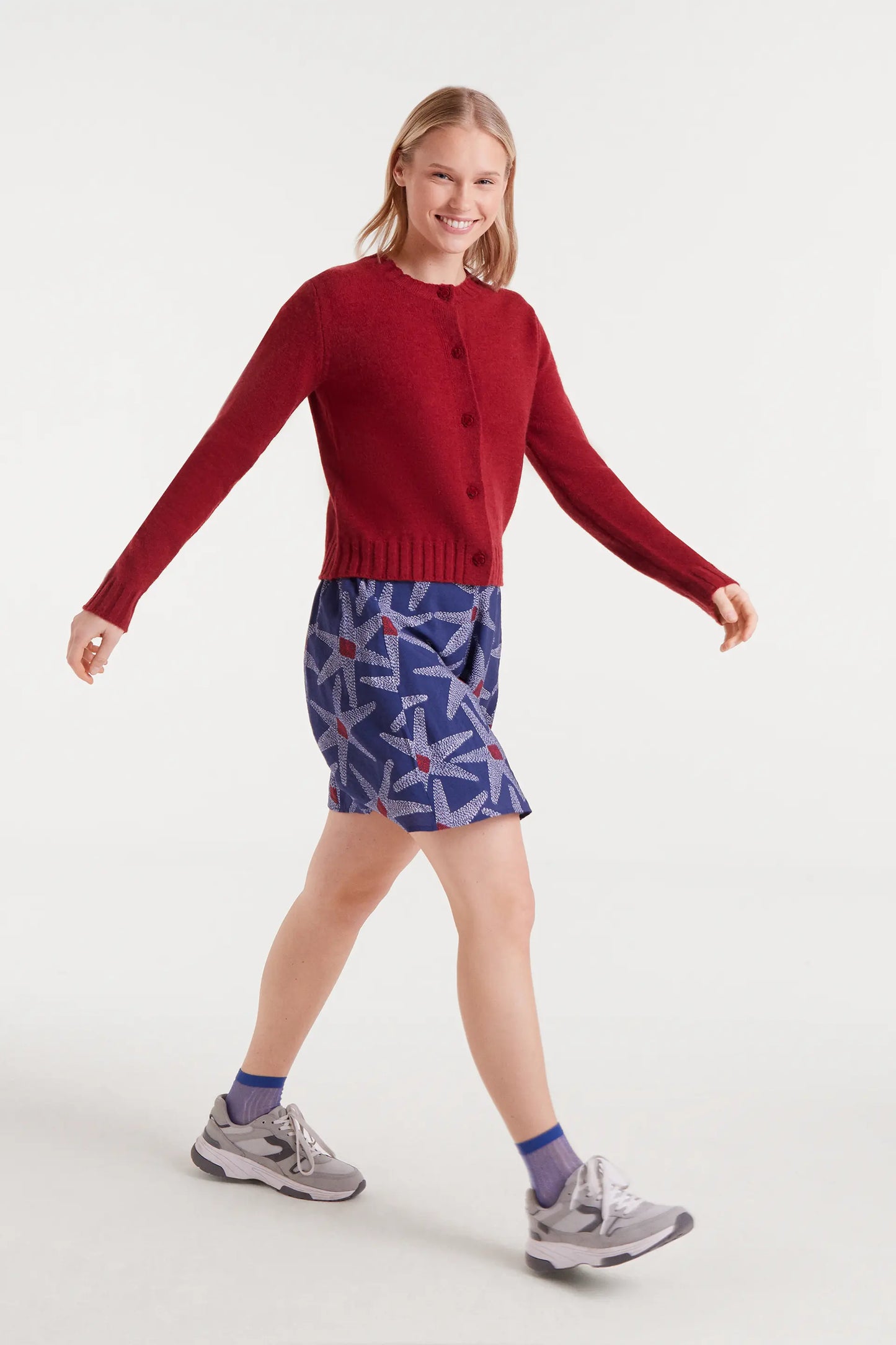 Cárdigan de punto rojo