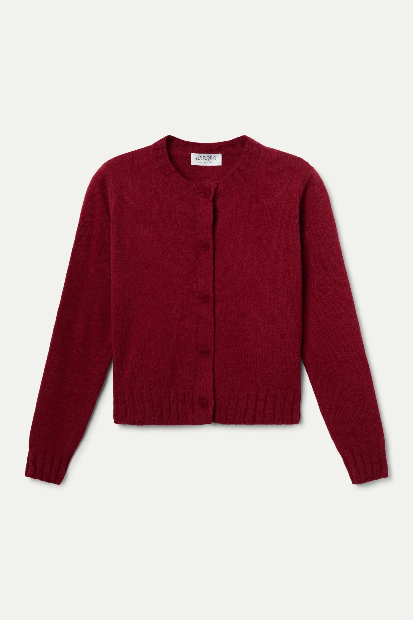 Cárdigan de punto rojo