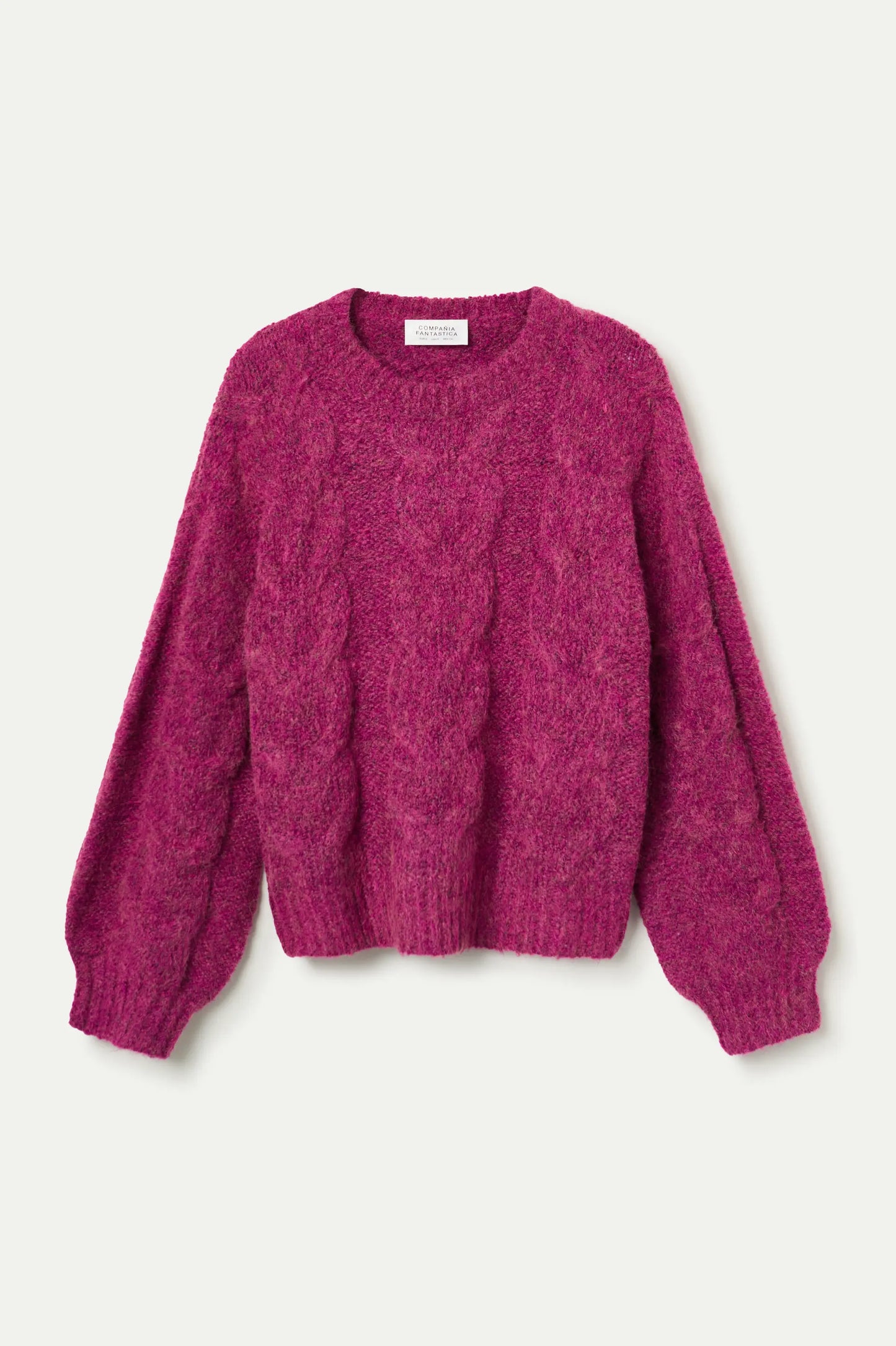 Maglione fucsia a maglia a catena