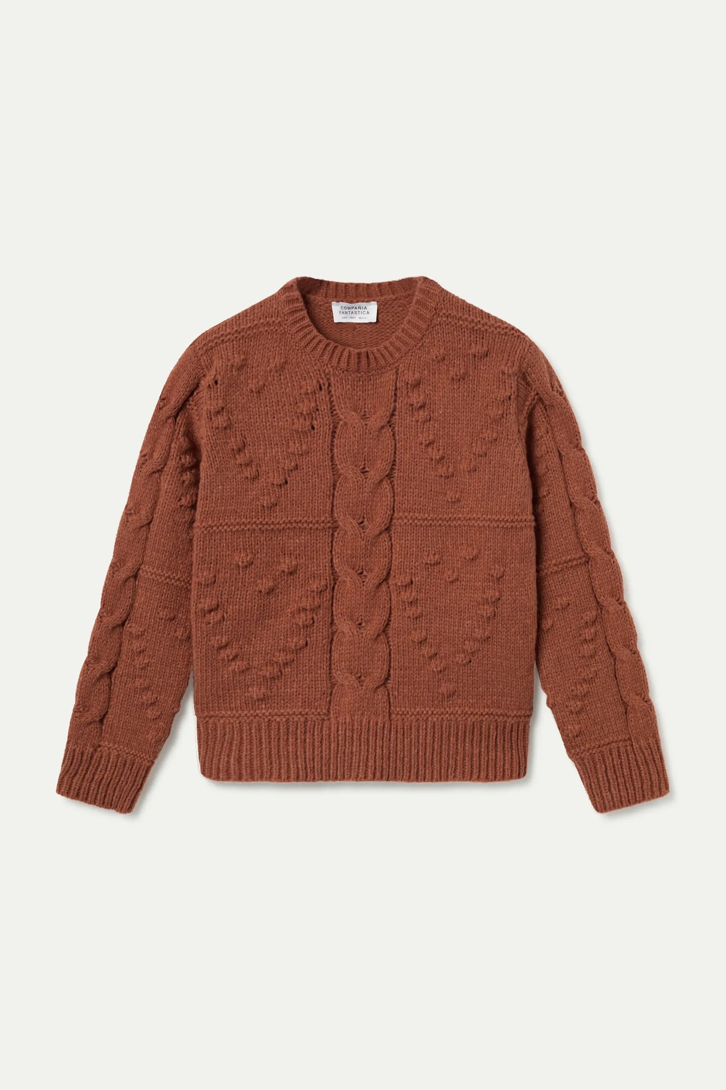 Maglione marrone lavorato a maglia