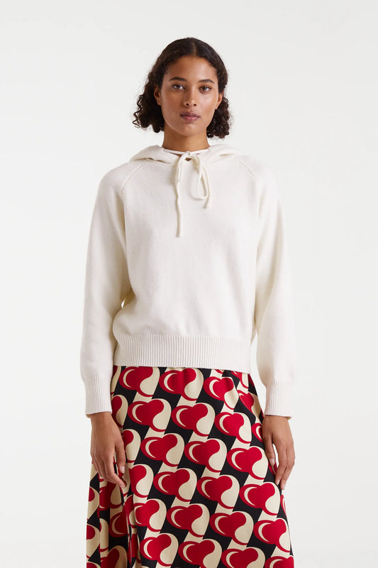 Jersey sudadera punto fino blanco