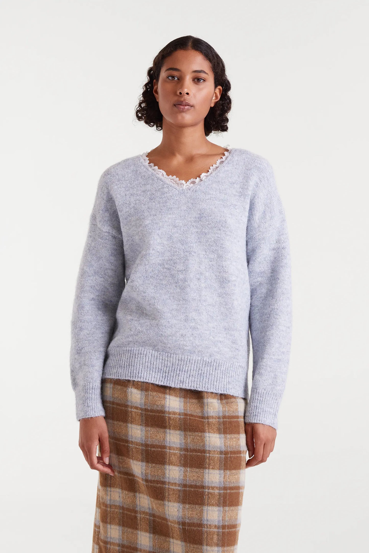 Maglione in pizzo lavorato a maglia fine