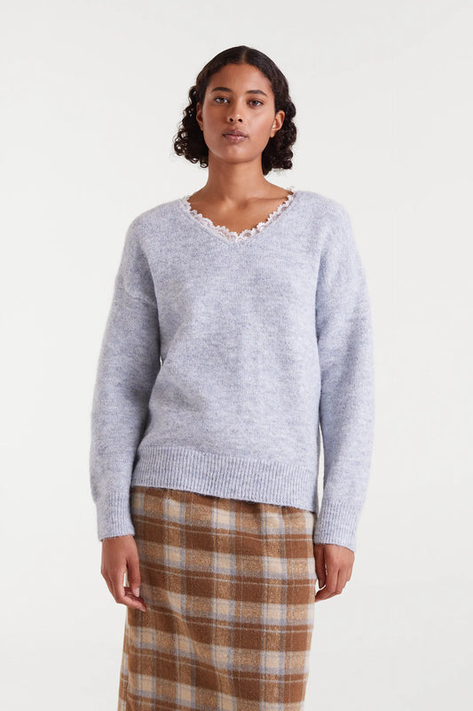 Jersey punto fino encaje