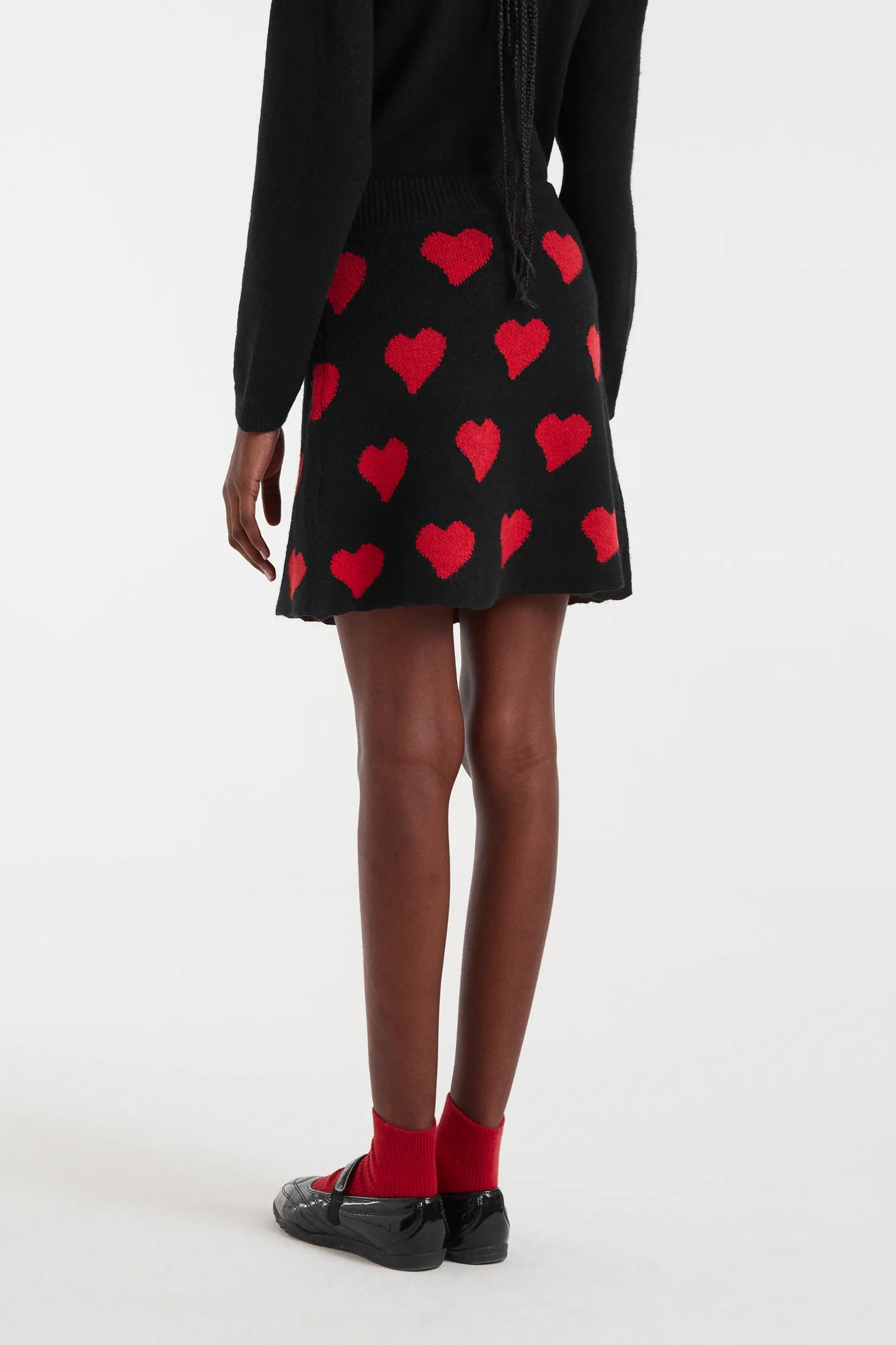 Heart Attack Small Print Jacquard Short Skirt