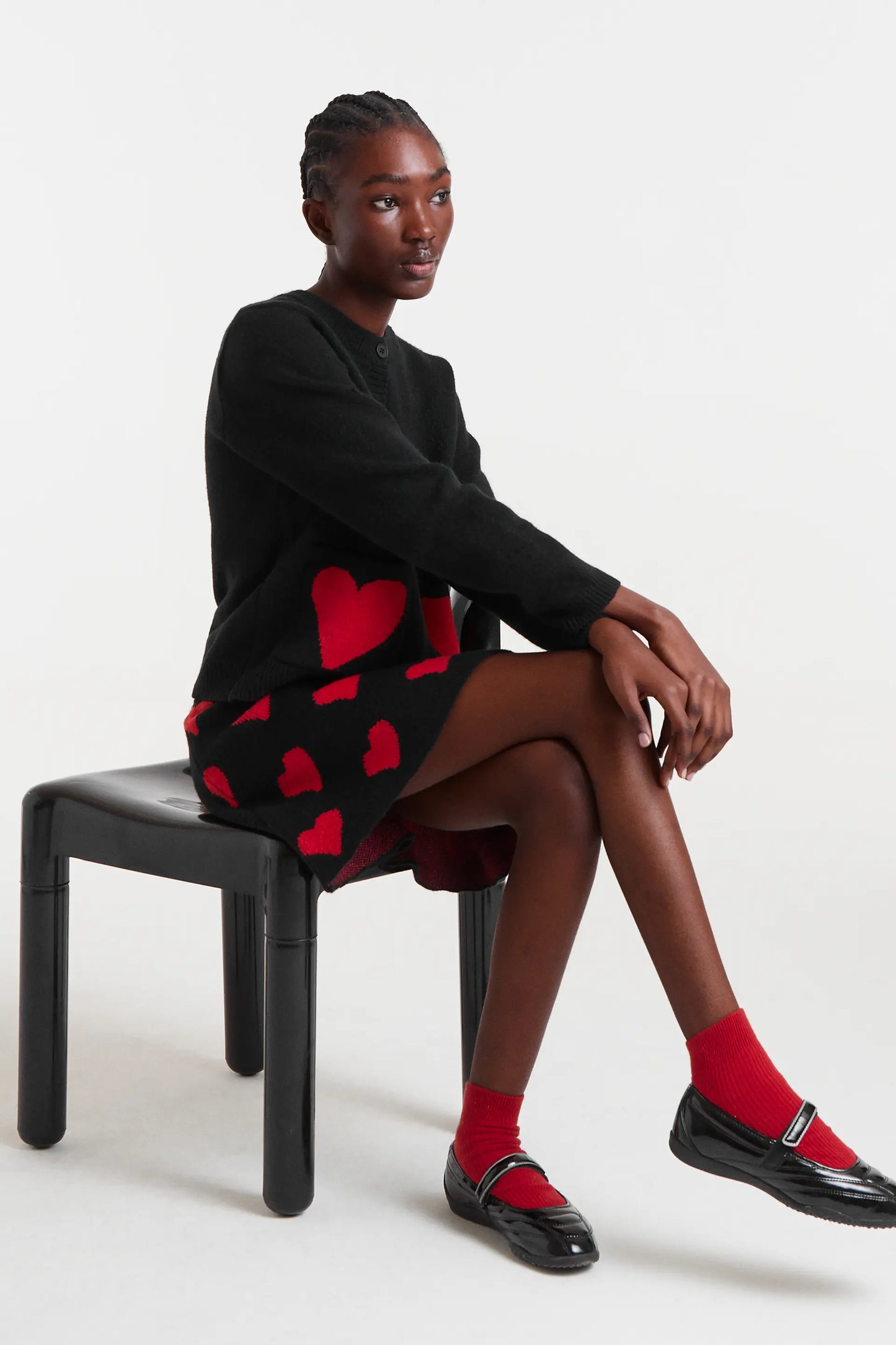 Heart Attack Small Print Jacquard Short Skirt