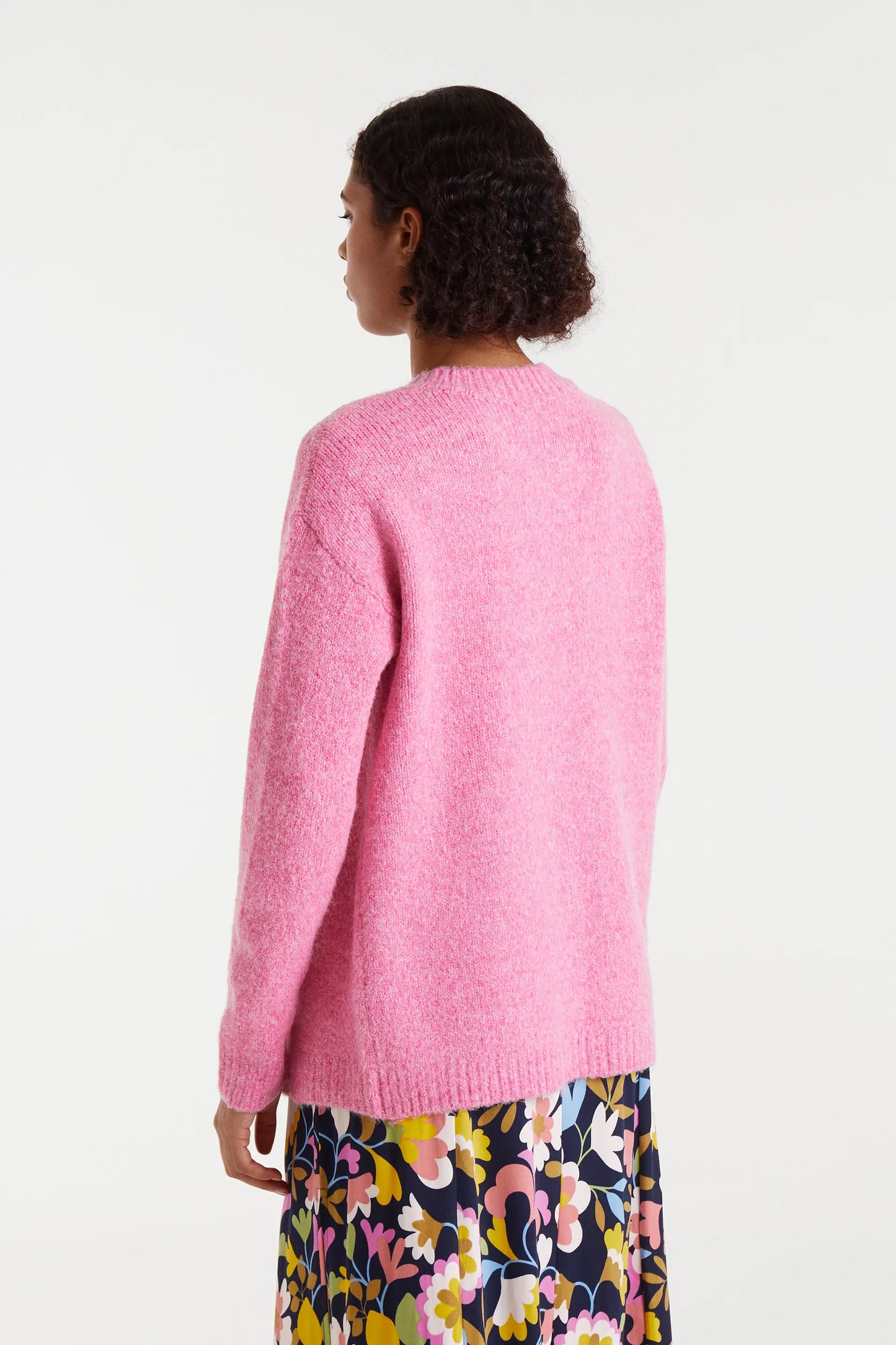 Cardigan in maglia fine rosa