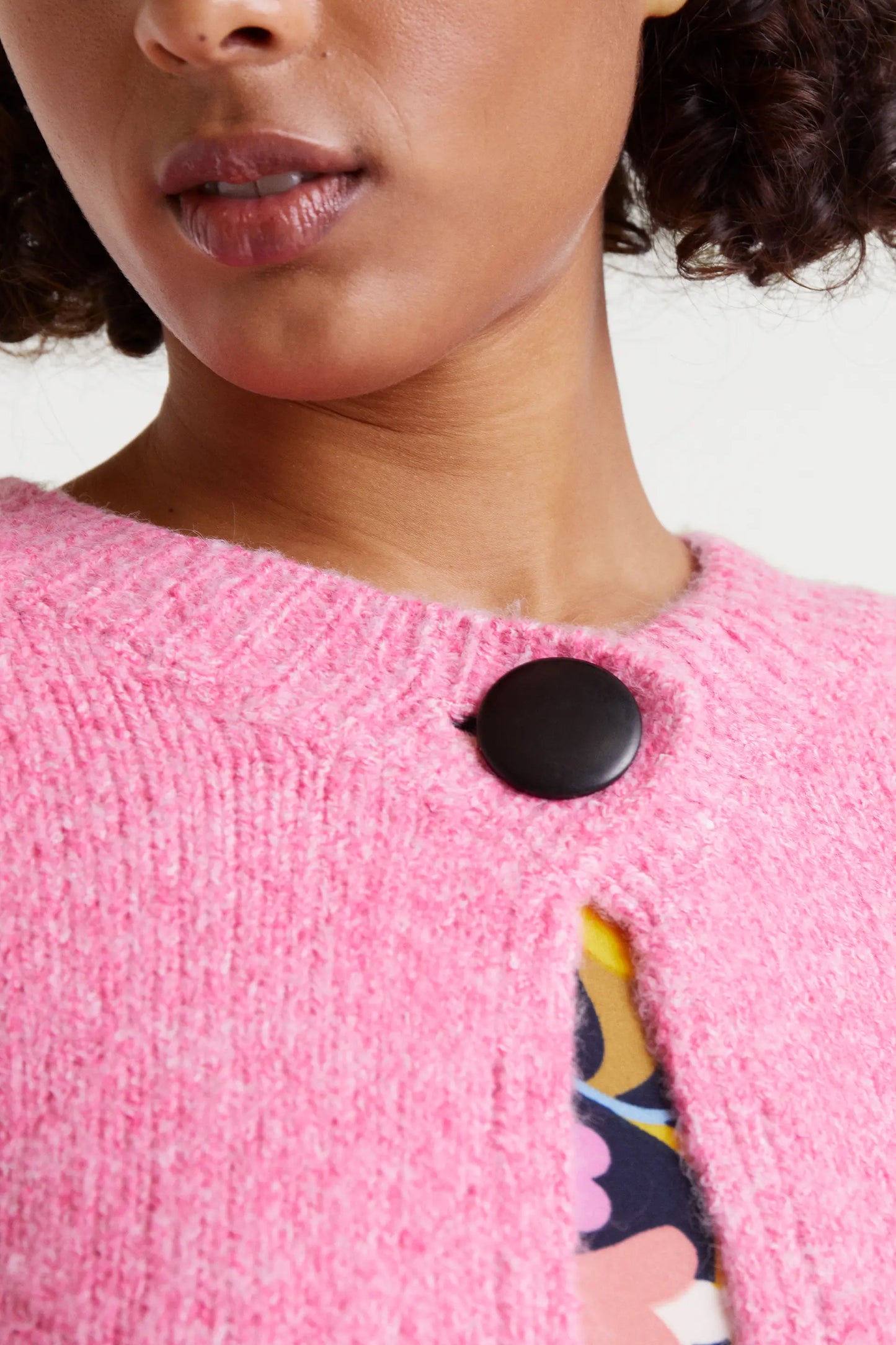 Cardigan in maglia fine rosa