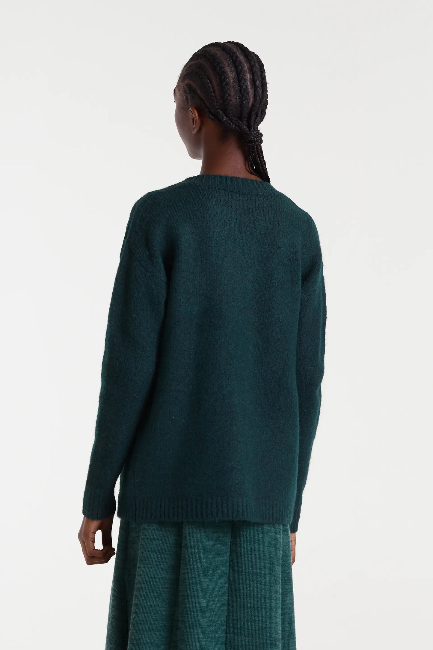 Cárdigan de punto fino verde