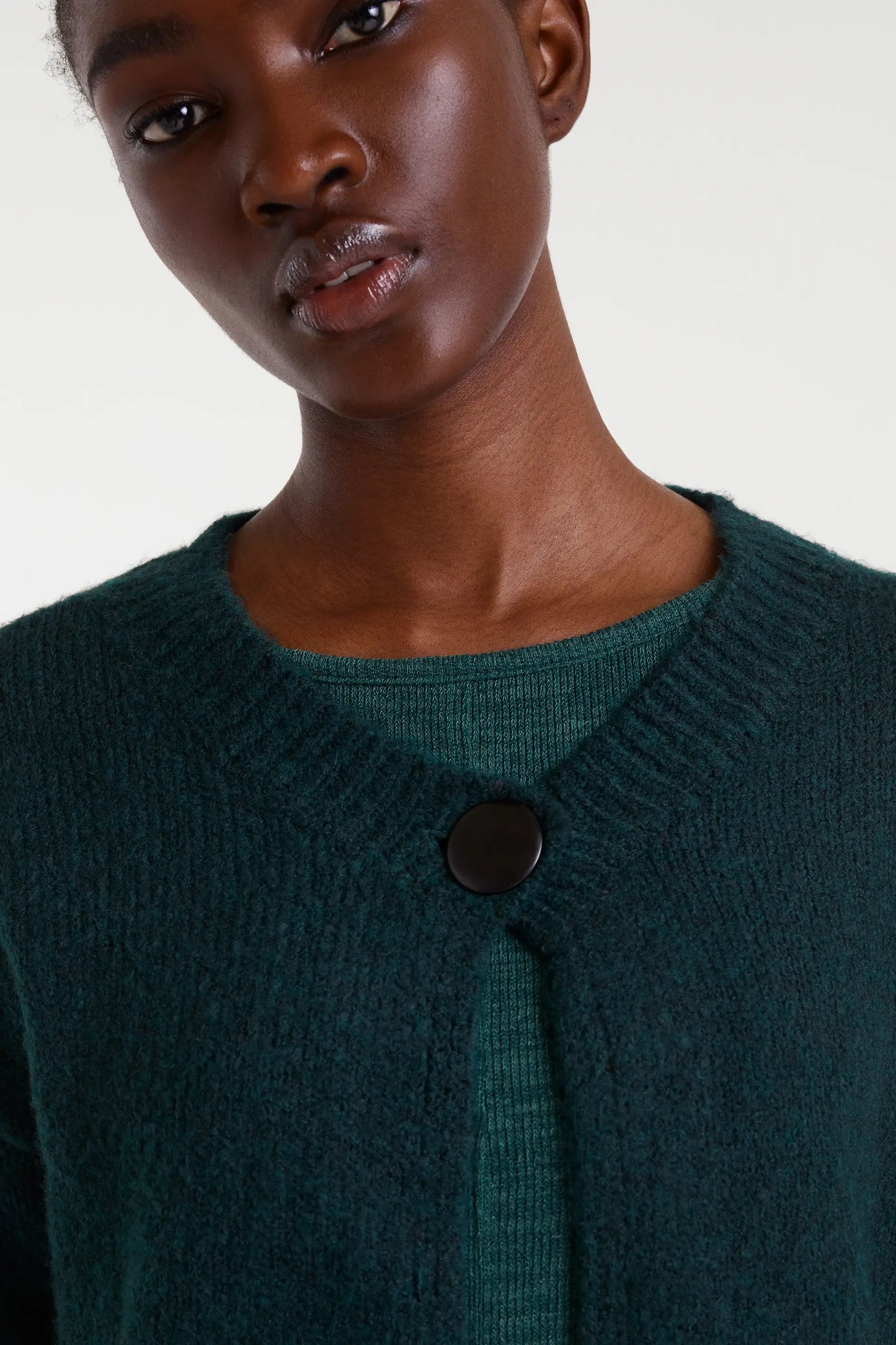 Cárdigan de punto fino verde