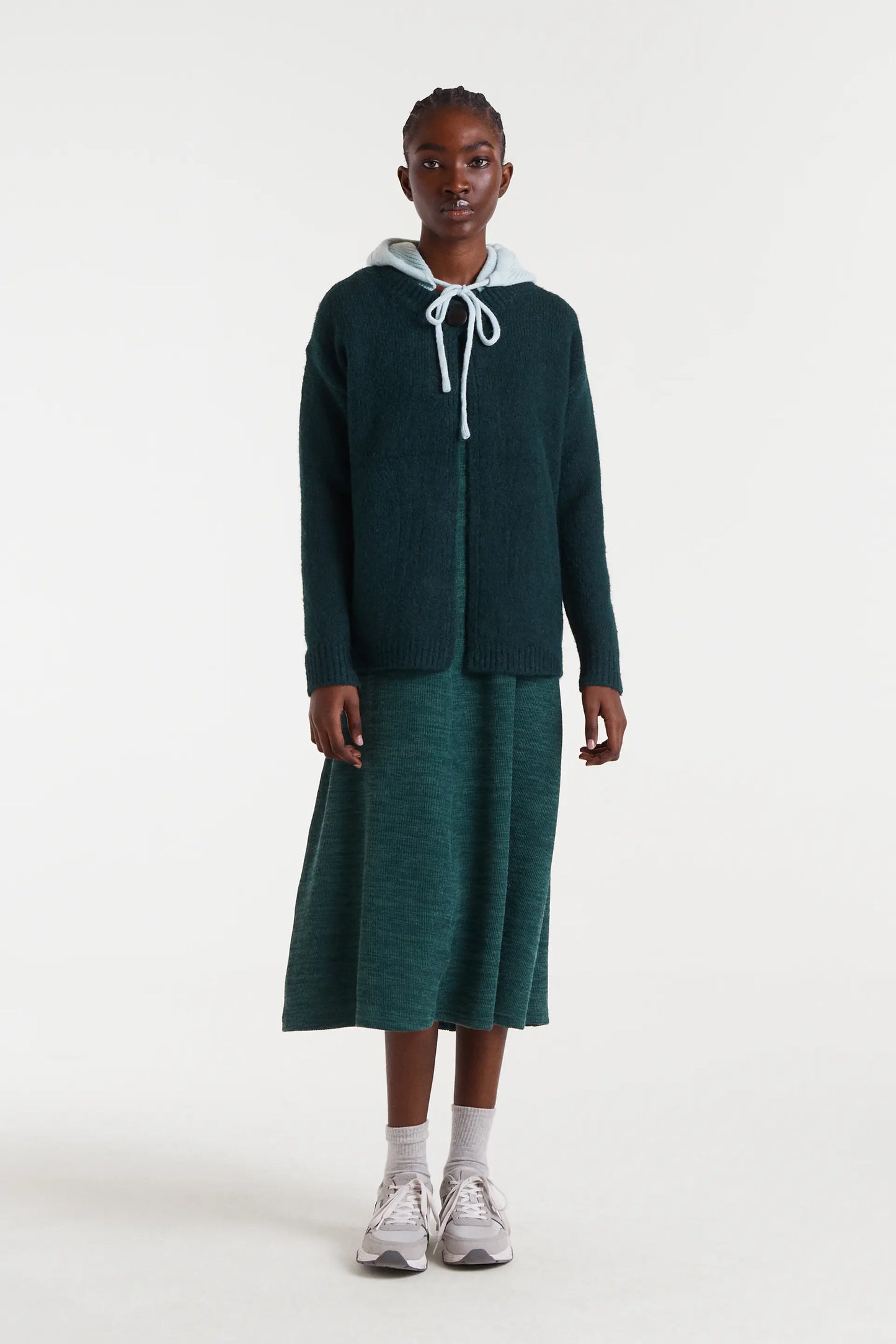 Cárdigan de punto fino verde