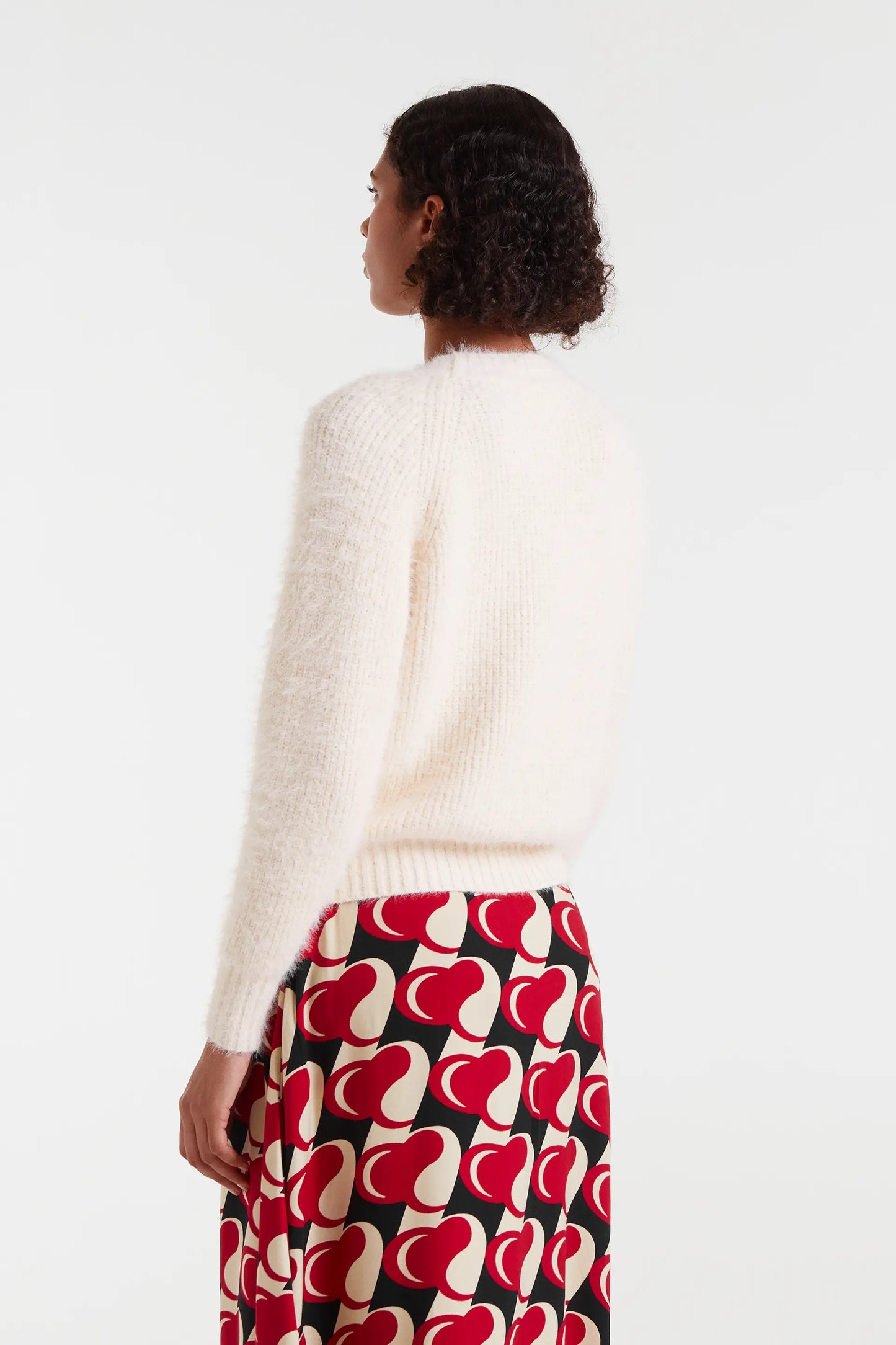 Maglione lavorato a maglia bianco testurizzato