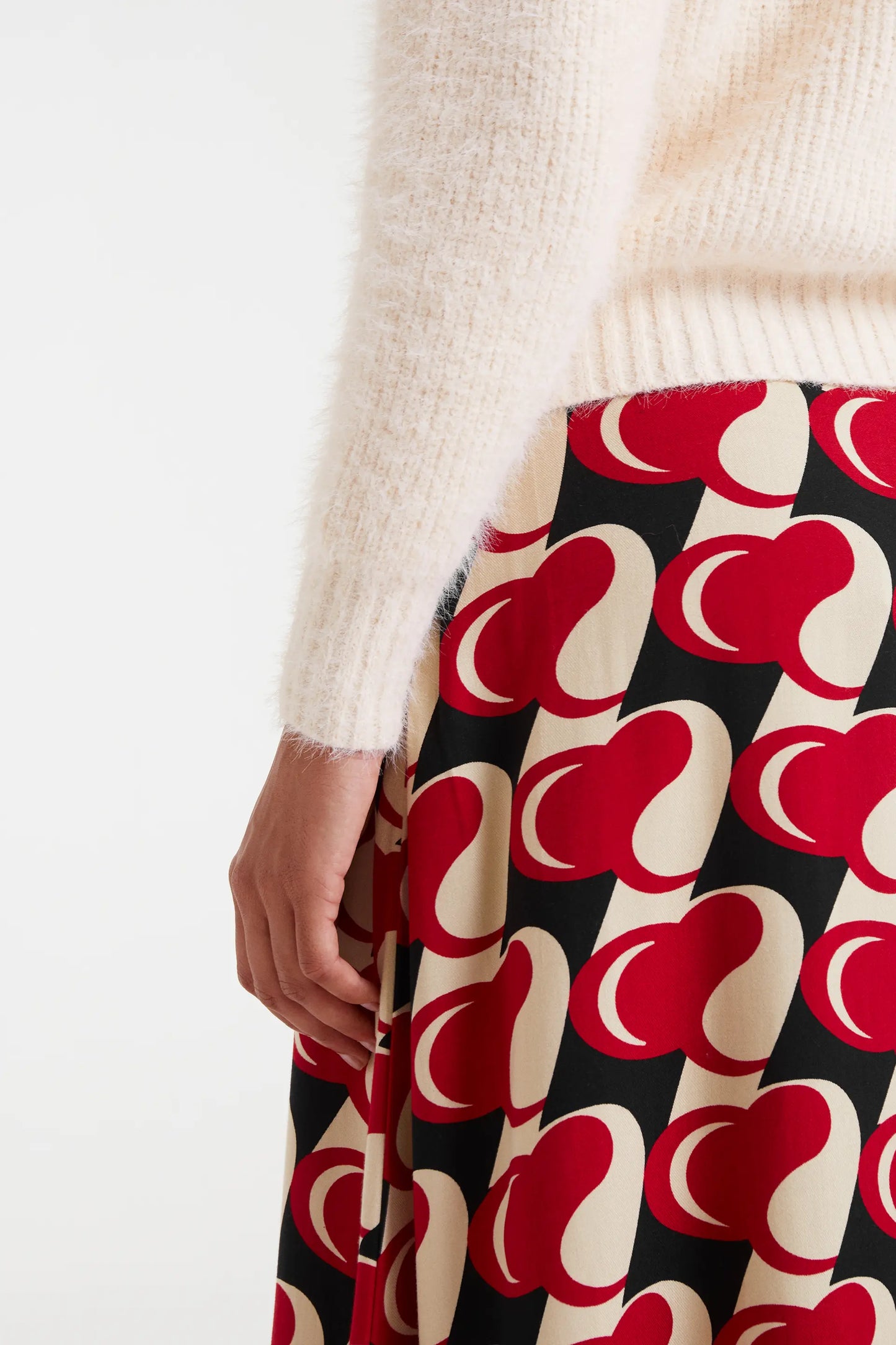 Maglione lavorato a maglia bianco testurizzato