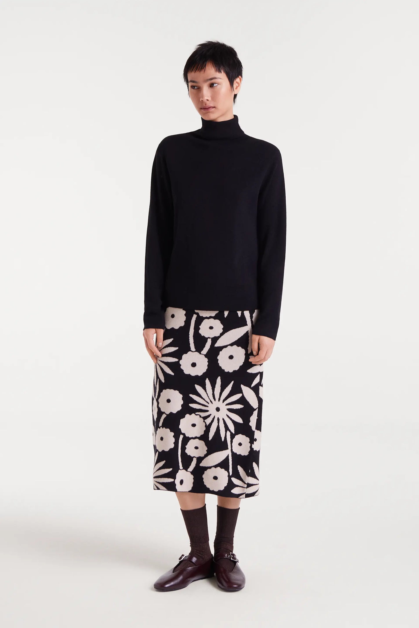 Top in maglia fine nera