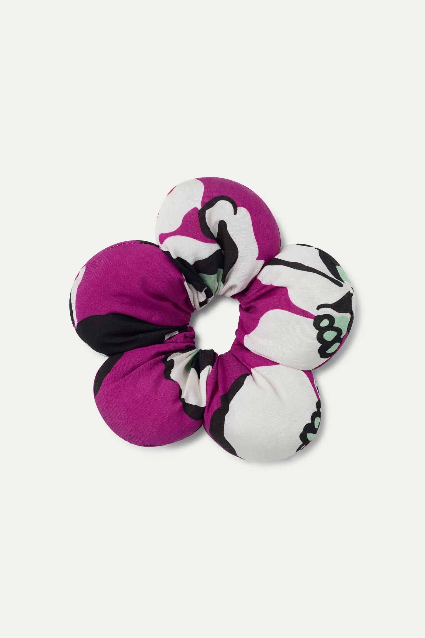 Vivid Viola flower-shaped scrunchie