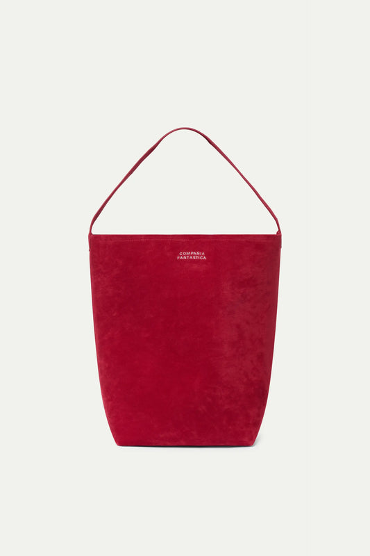 Bolso de hombro con gamuza rojo