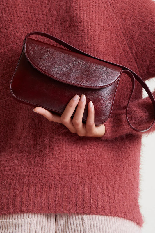 Bolso de hombro cuero sintético Burgundy