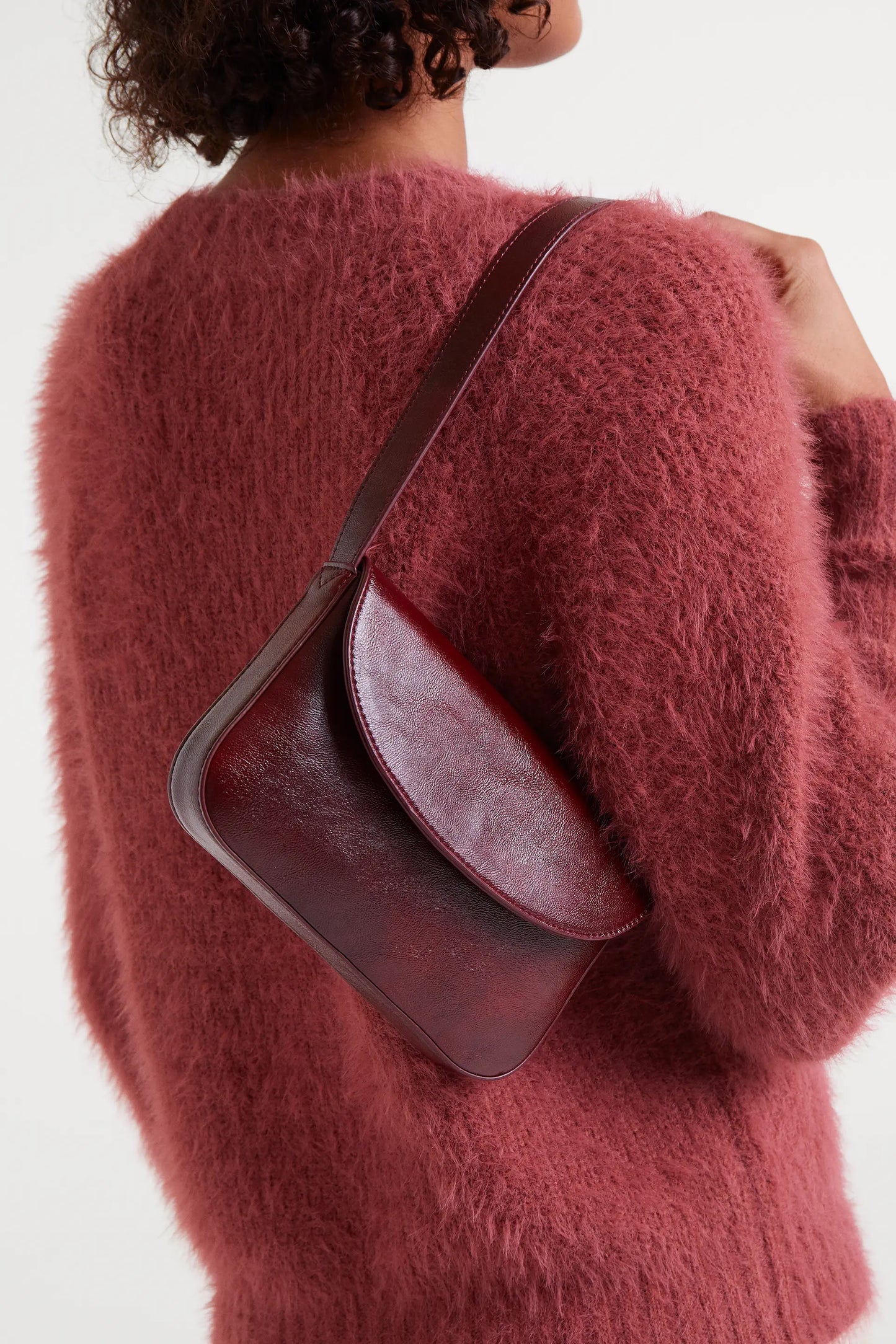 Bolso de hombro cuero sintético Burgundy