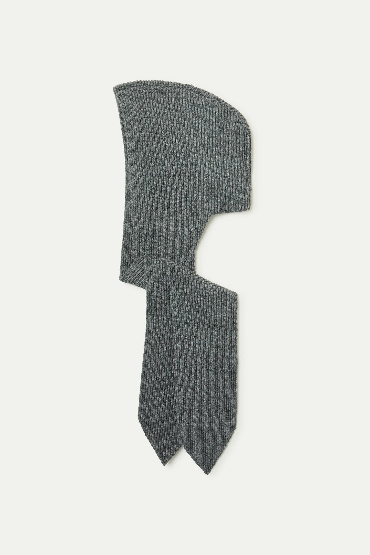 Gray fine knit beanie hat