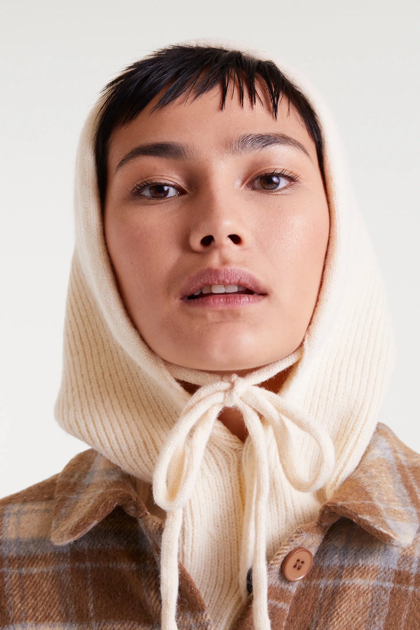 White knit balaclava