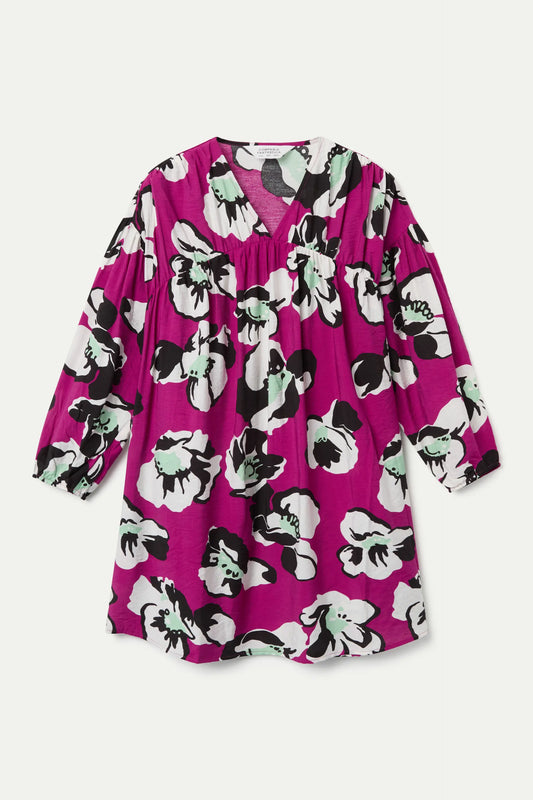 Vestido corto con estampado Vivid Viola