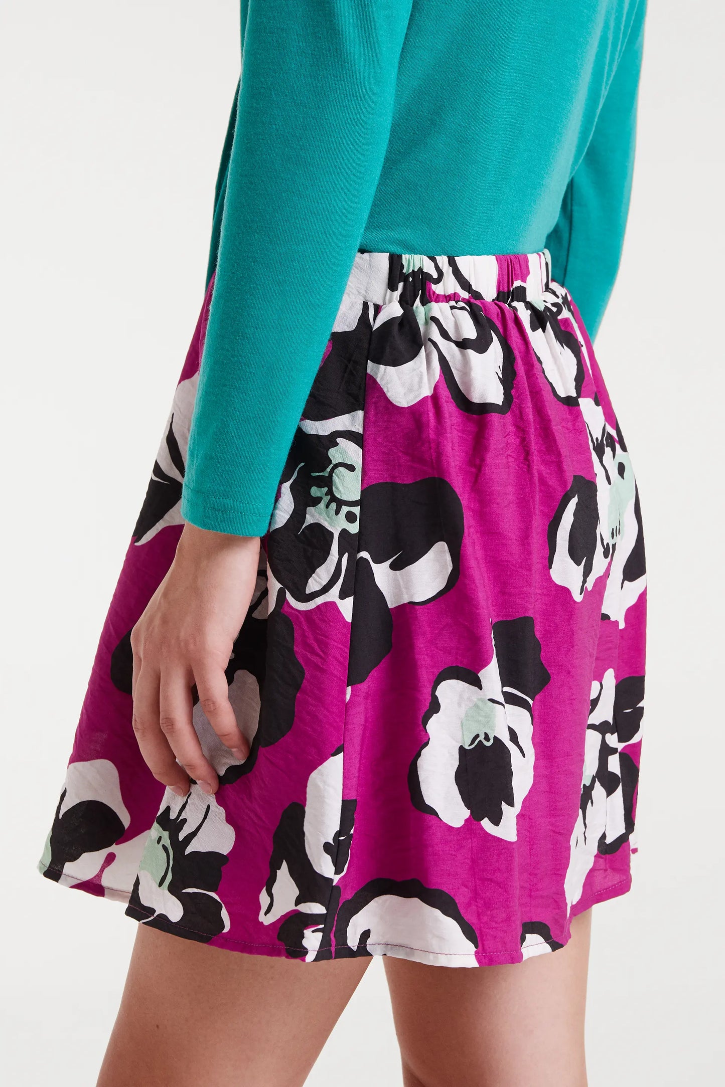 Gonna corta con stampa Vivid Viola