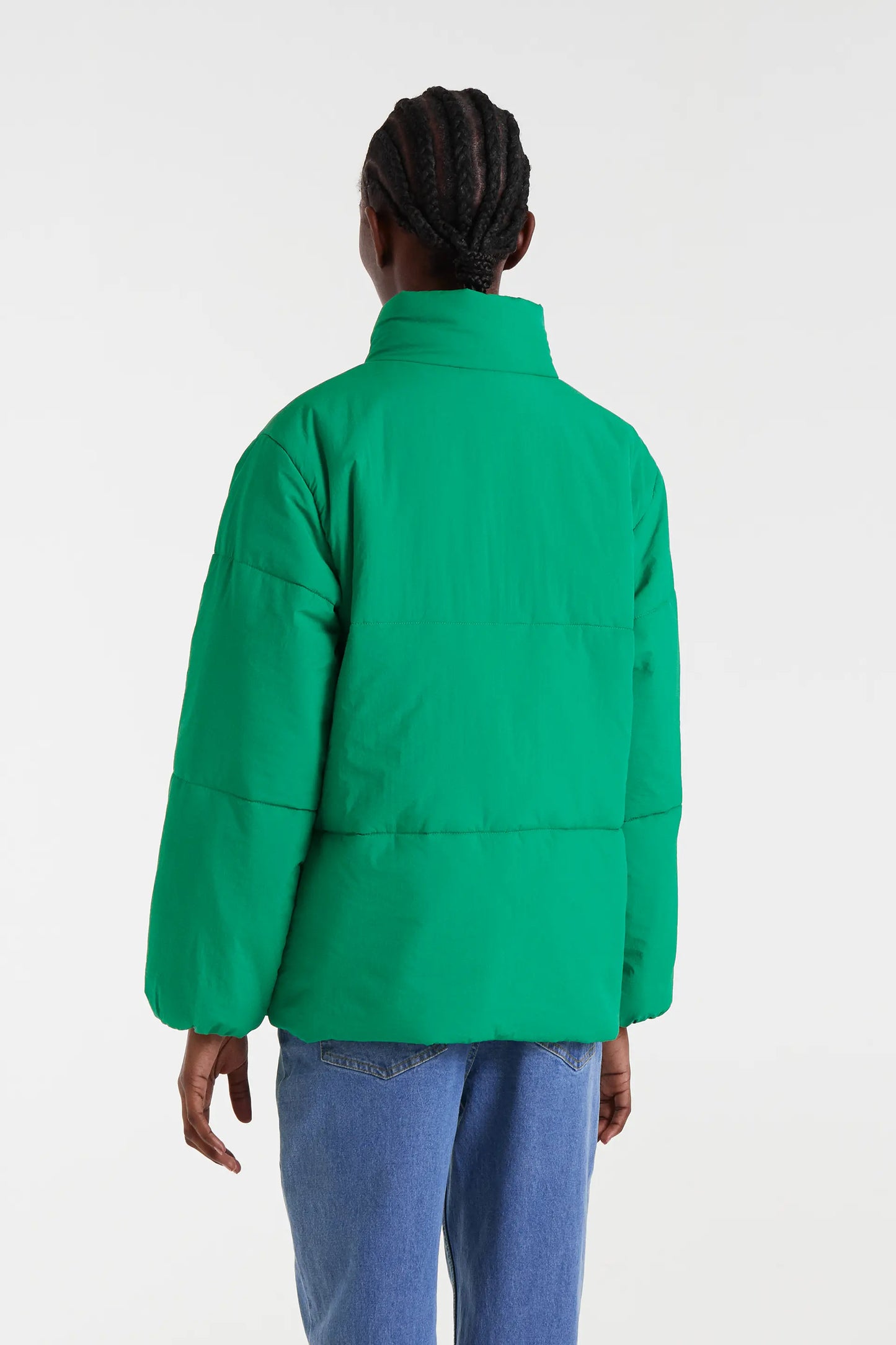 Cappotto trapuntato verde con dettaglio Jaguar