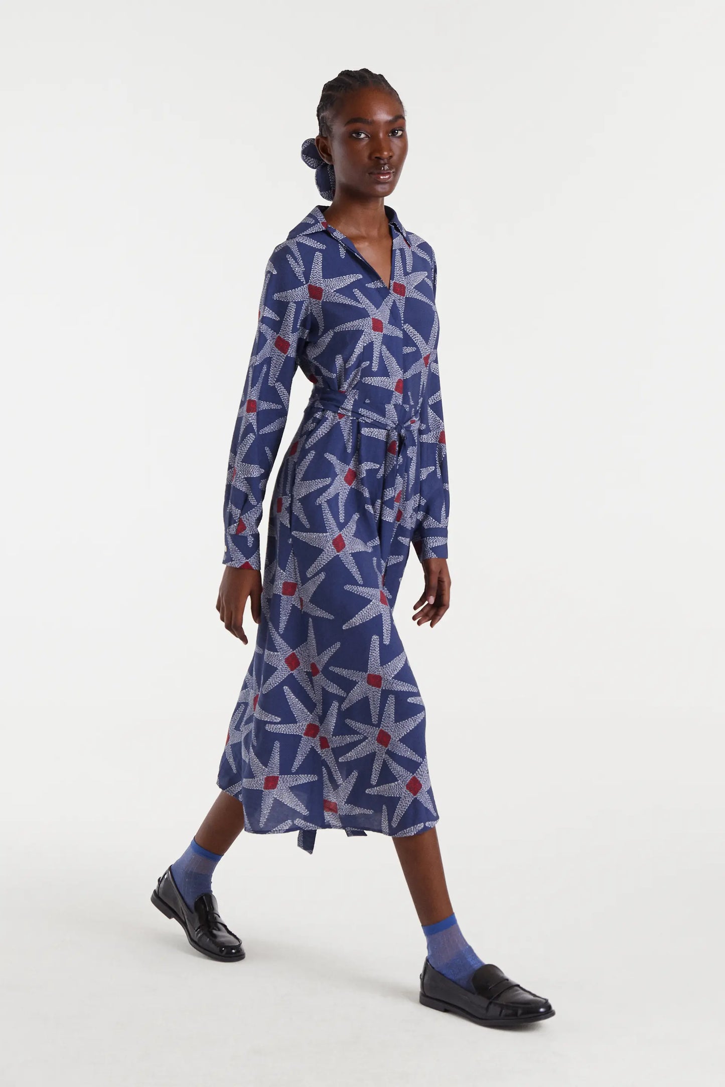 Abito midi con stampa di astronave