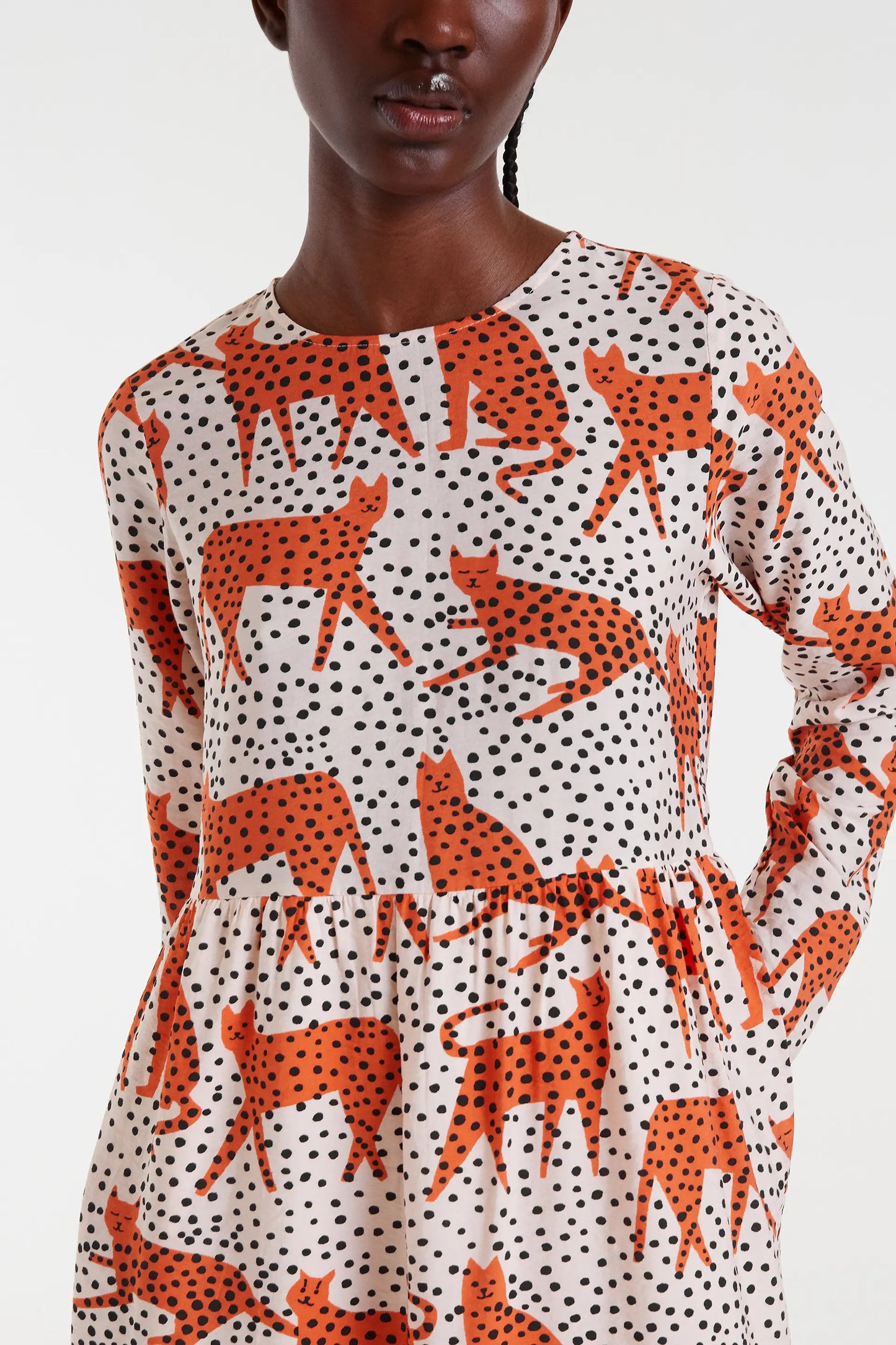 Abito midi con stampa Tano