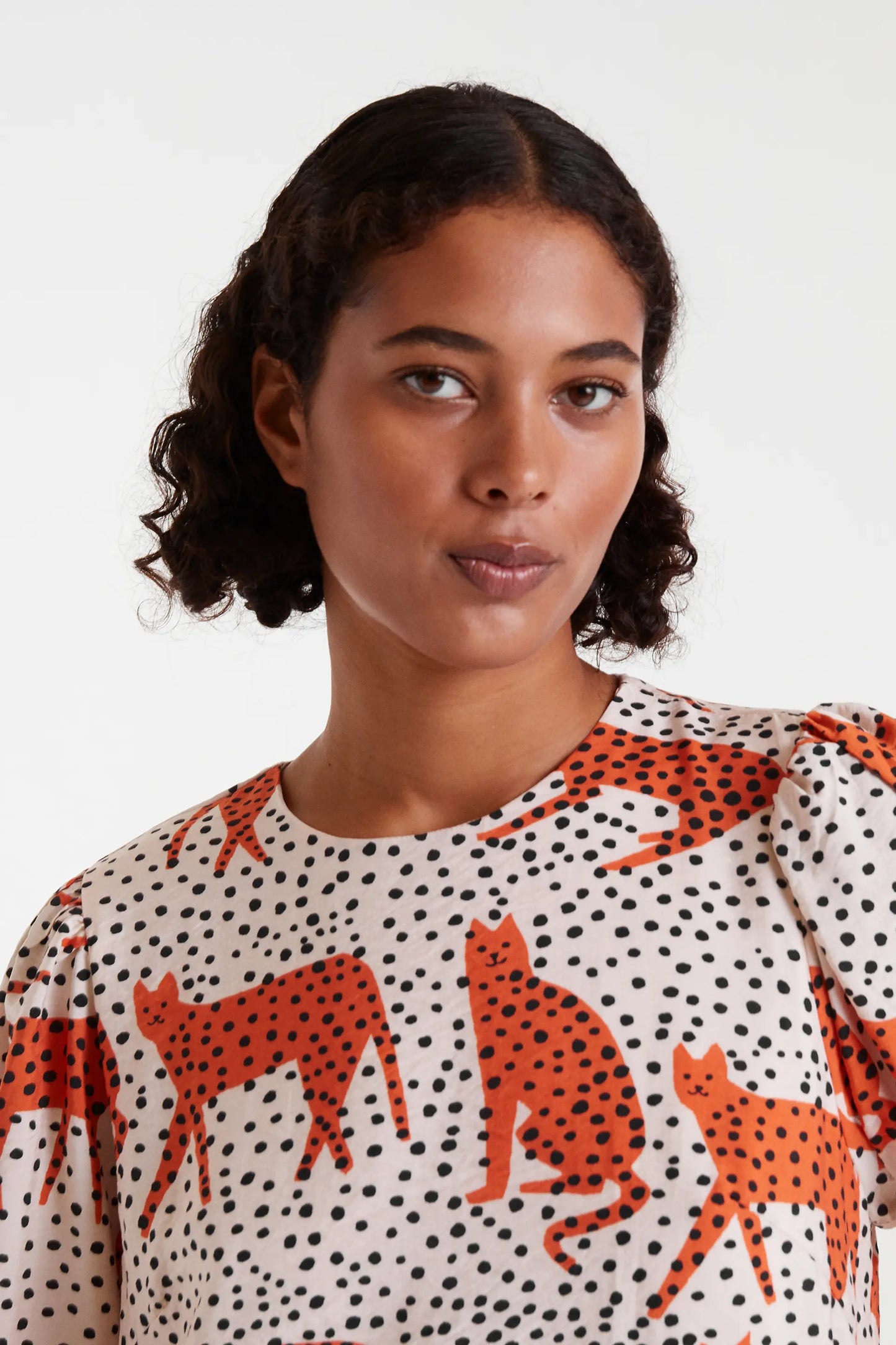 Abito corto con stampa Tano