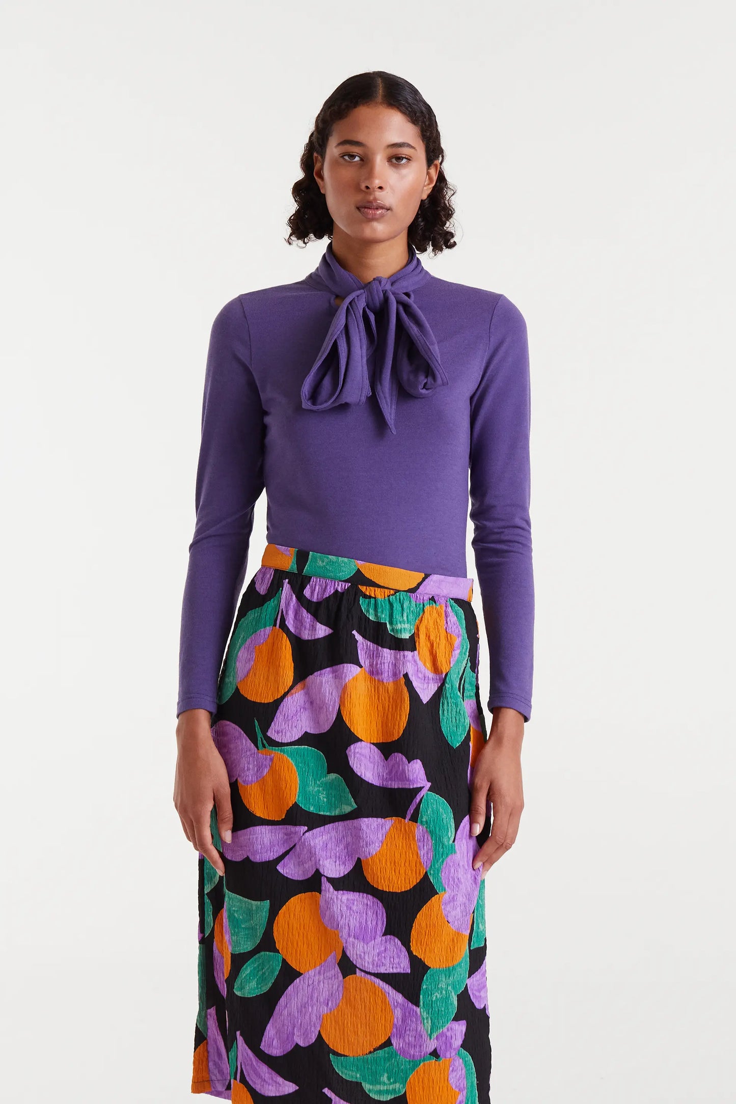 Camiseta lazada manga larga morada