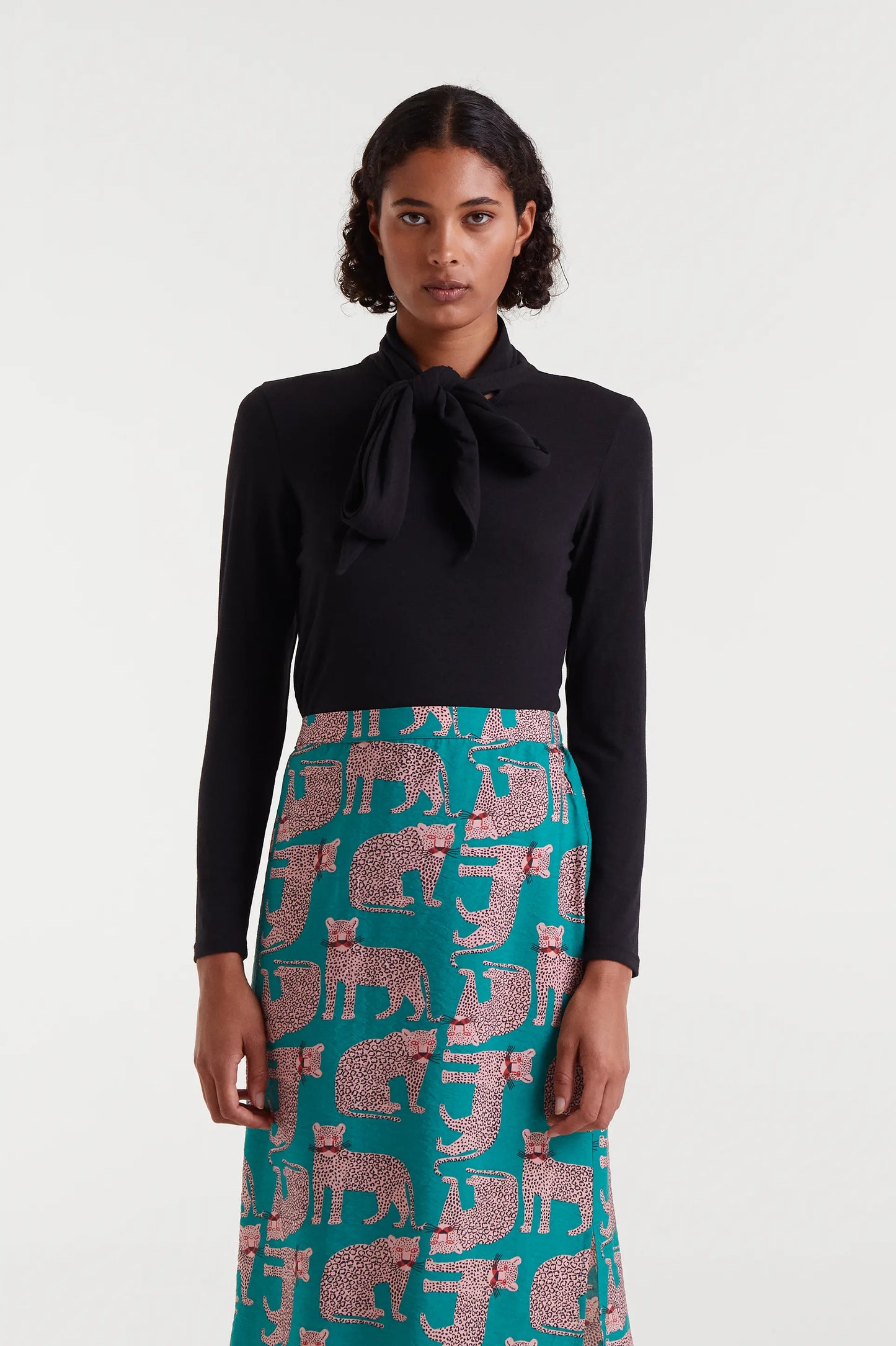 Camiseta lazada manga larga negro