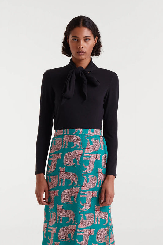 Camiseta lazada manga larga negro