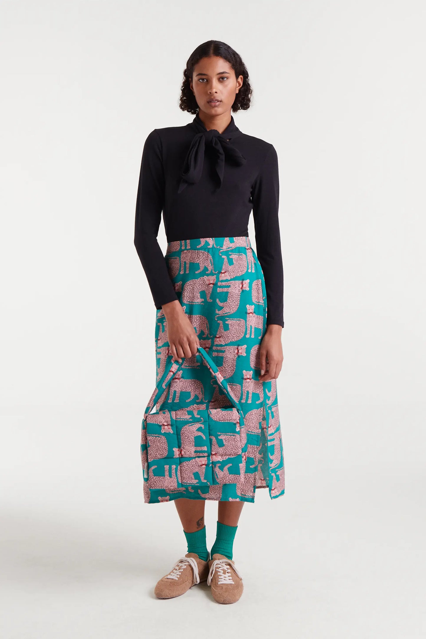 Camiseta lazada manga larga negro