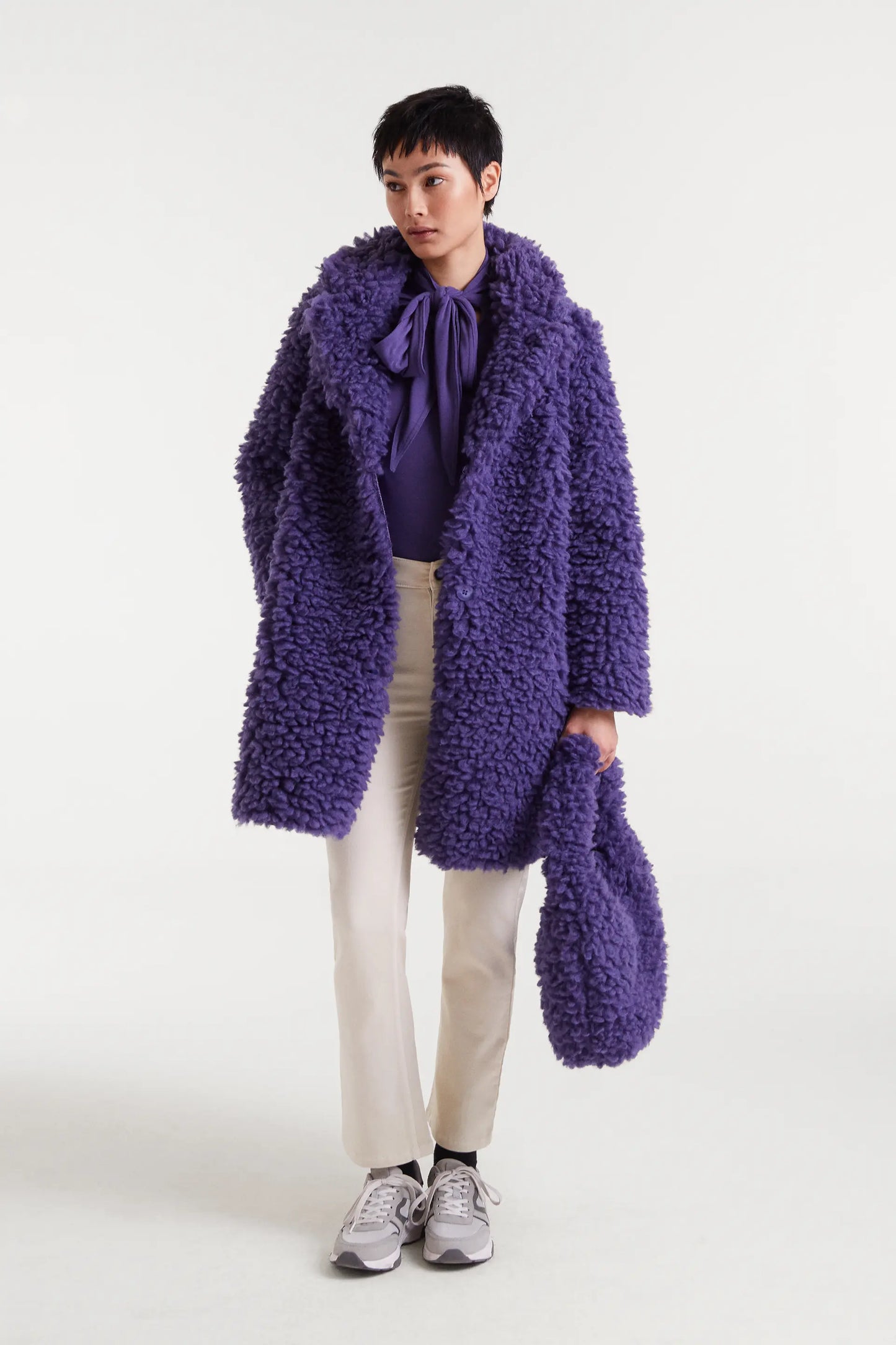 Purple sheepskin coat