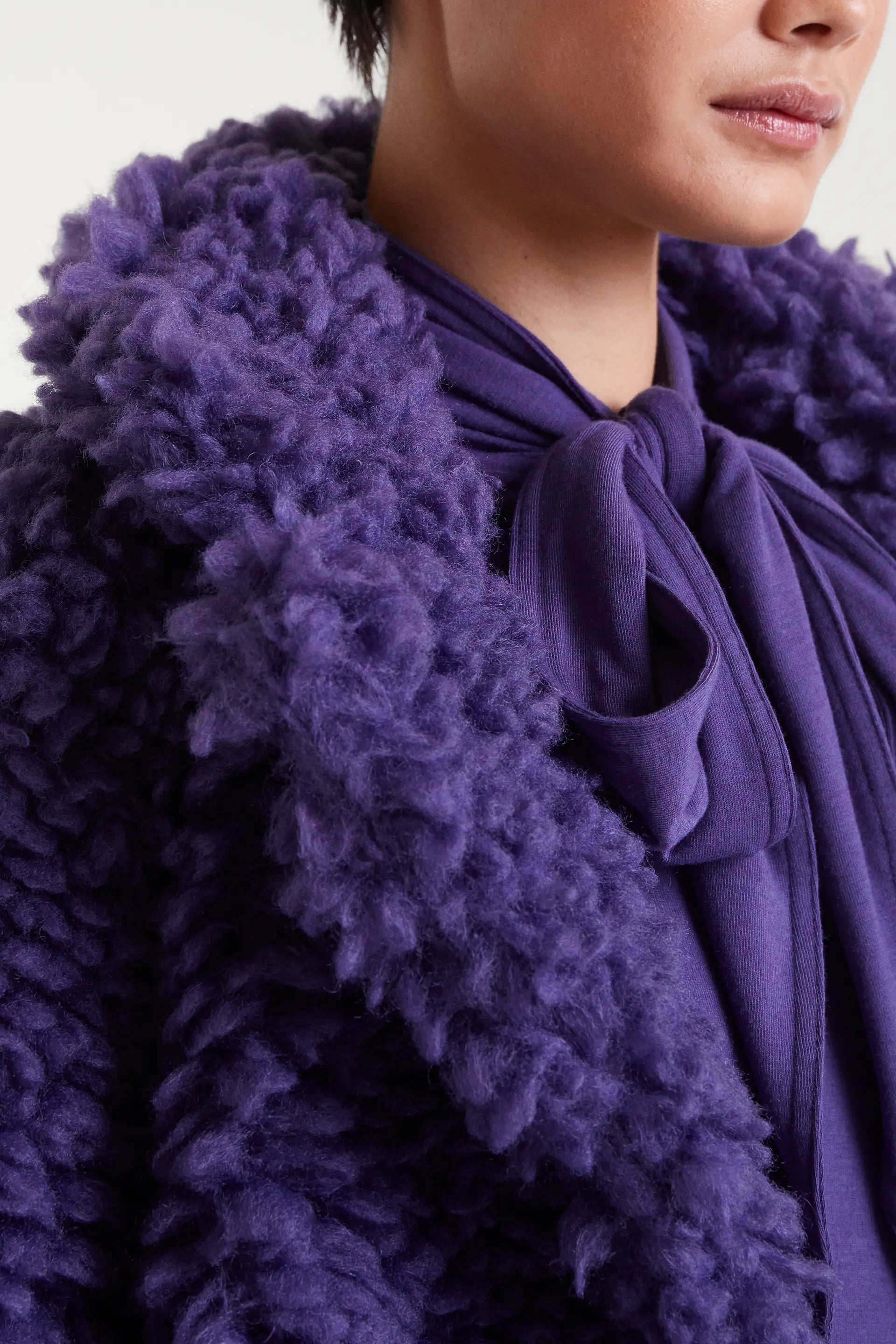 Cappotto in pelle di pecora viola - Fantastic Company – Compañía