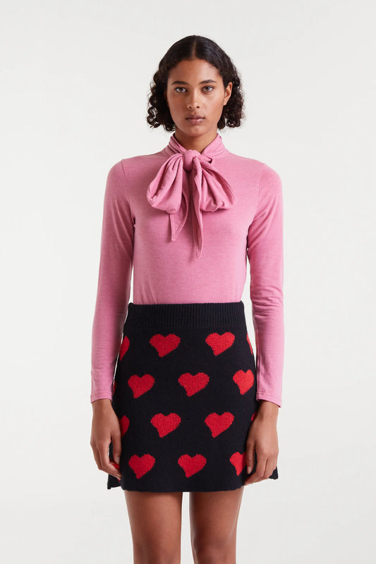 Camiseta lazada manga larga rosada