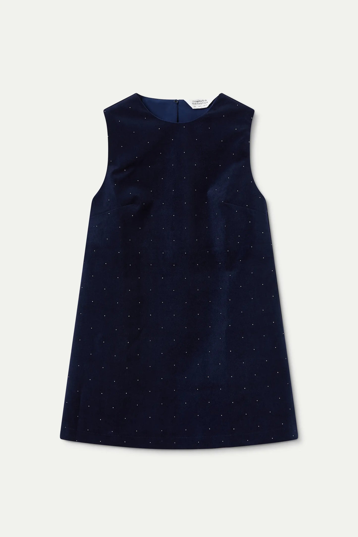 Vestido corto de terciopelo azul marino