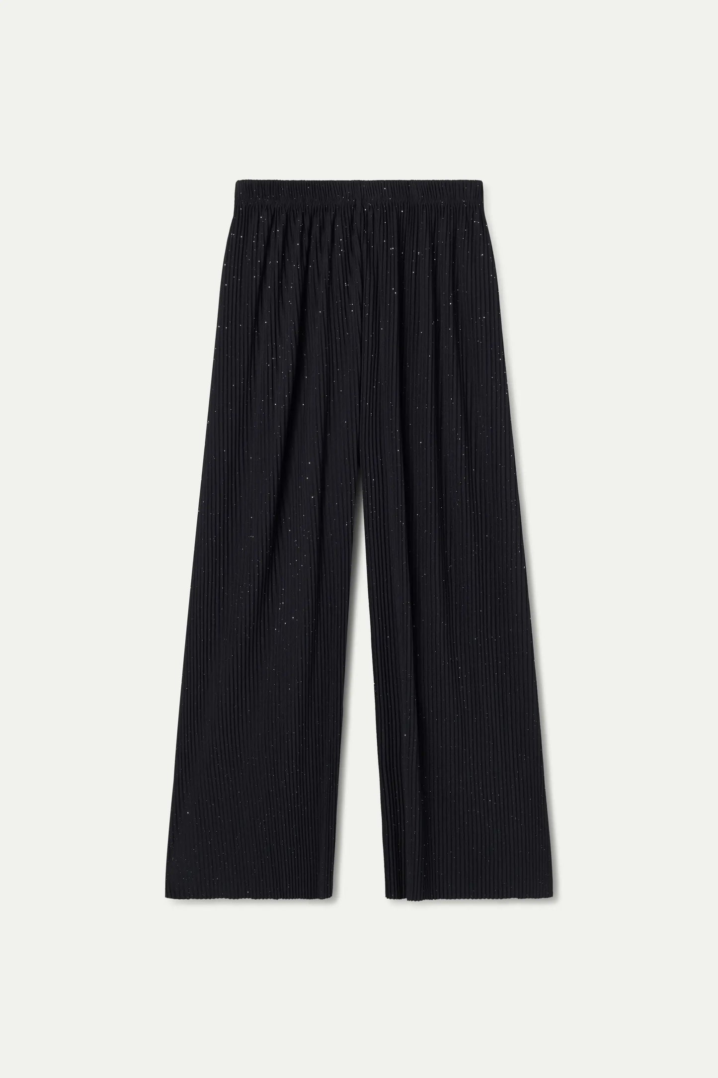 Pleated crepe trousers with black lurex