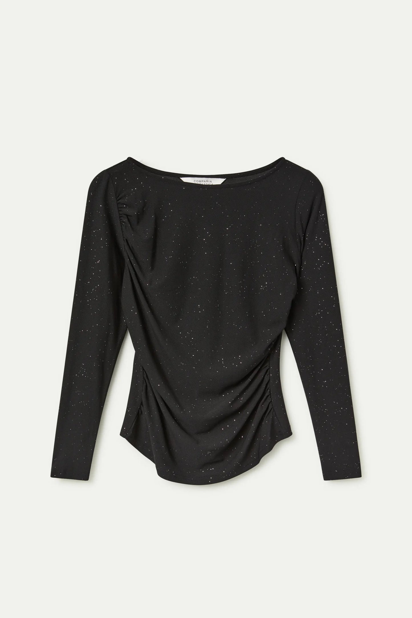 Camiseta cuello barco negro