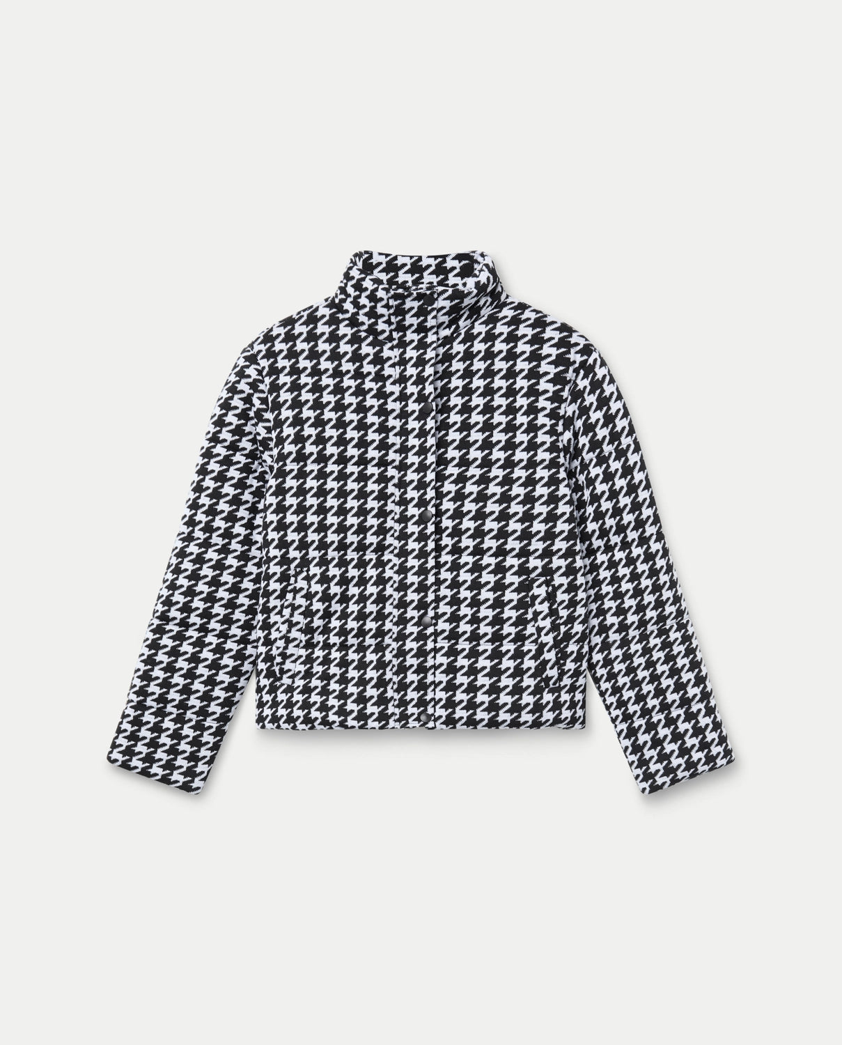 Chaqueta con estampado pata de gallo blanco y negro