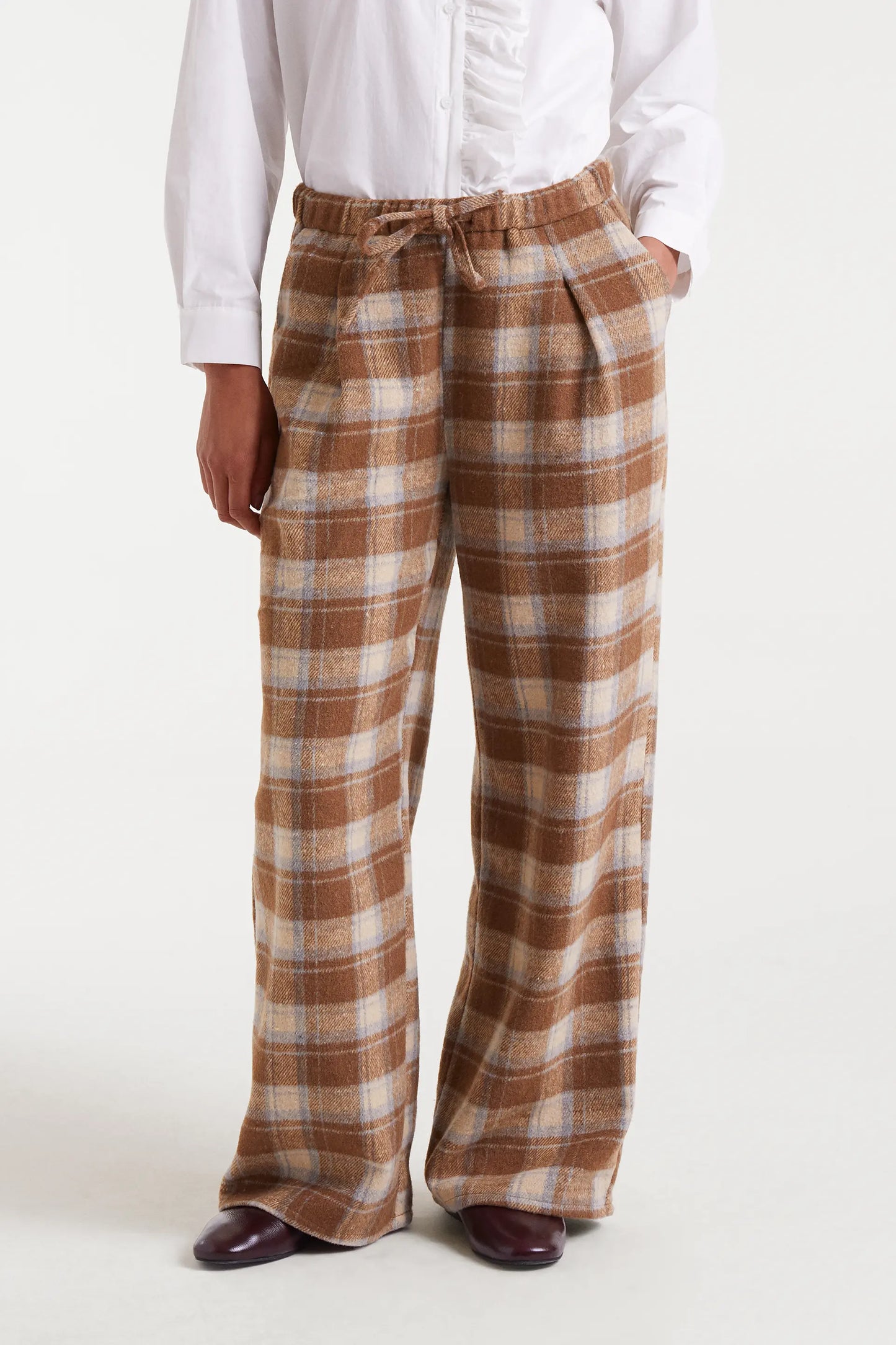 Pantalón con estampado Beige Checks