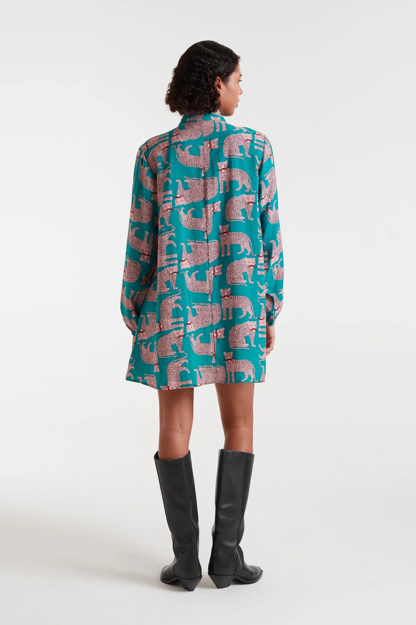 Abito corto con stampa Onca