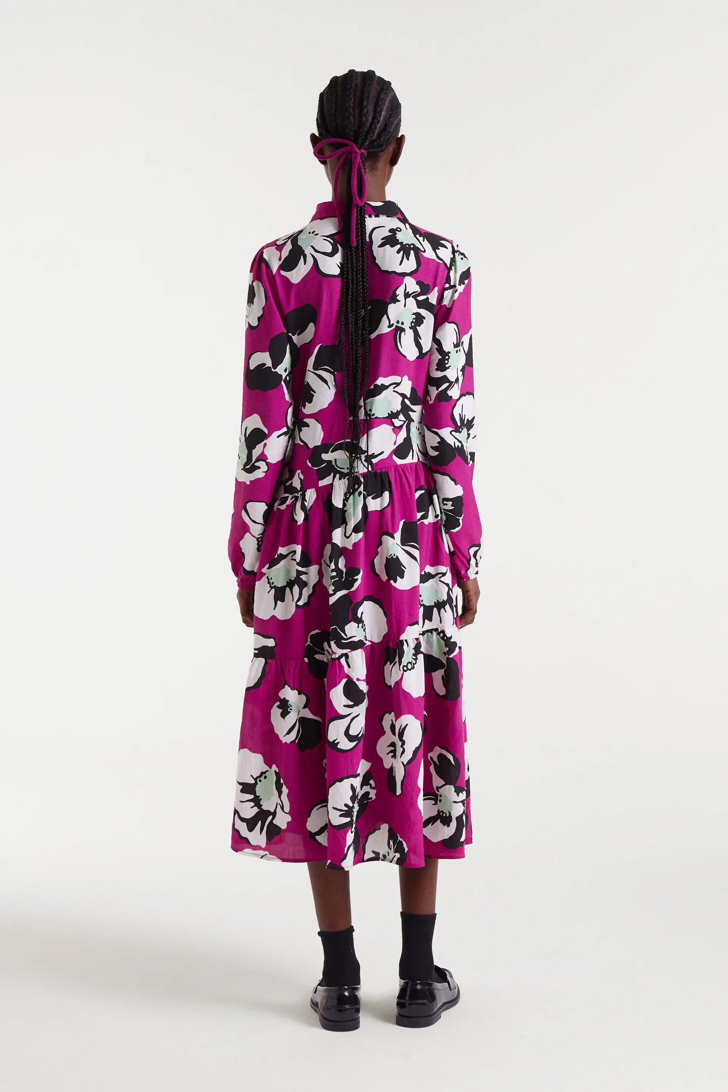 Abito midi con stampa Vivid Viola