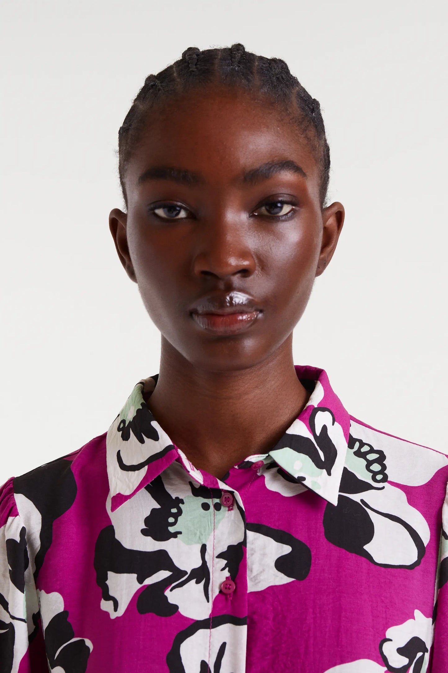 Abito midi con stampa Vivid Viola