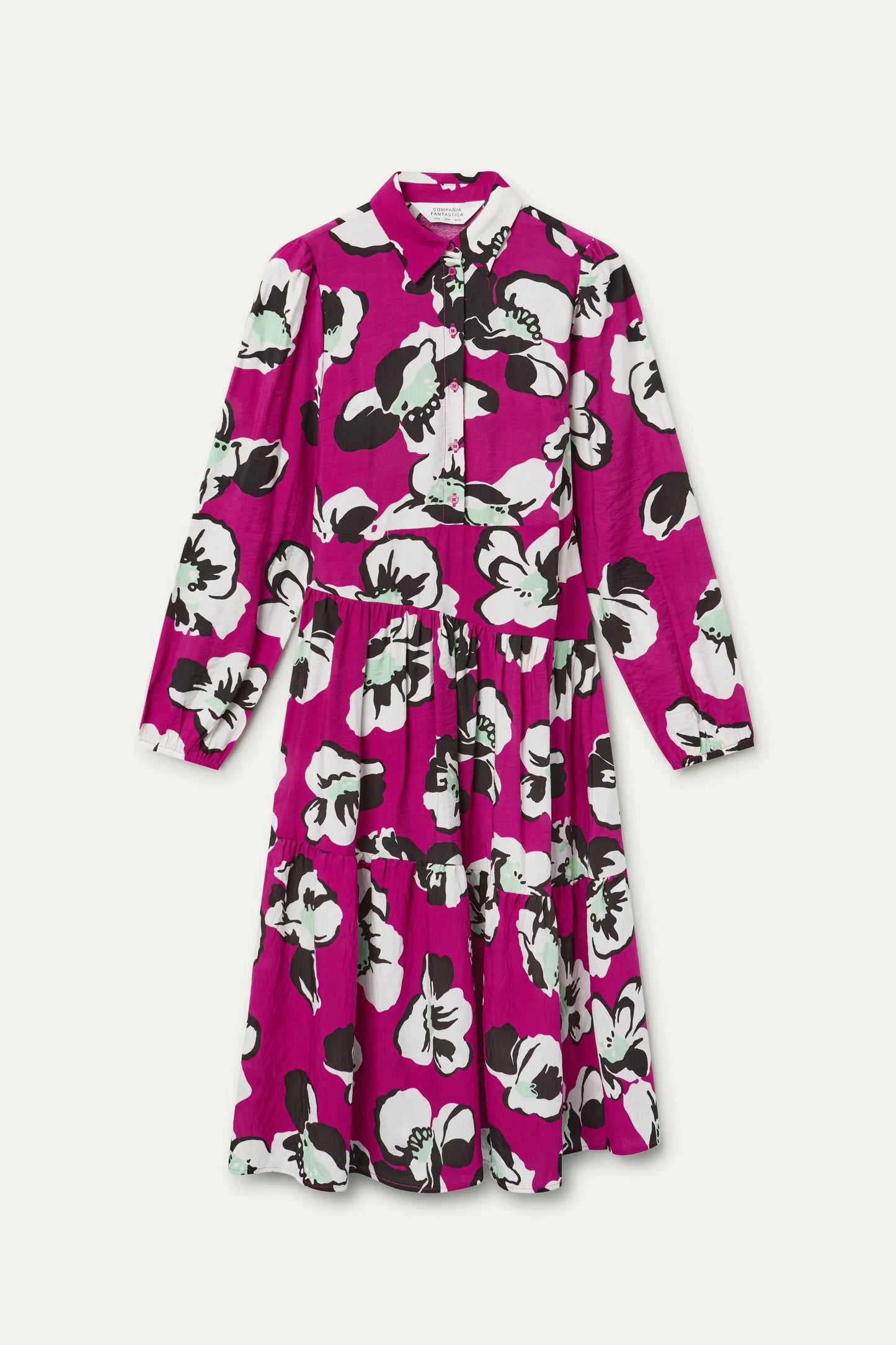 Abito midi con stampa Vivid Viola