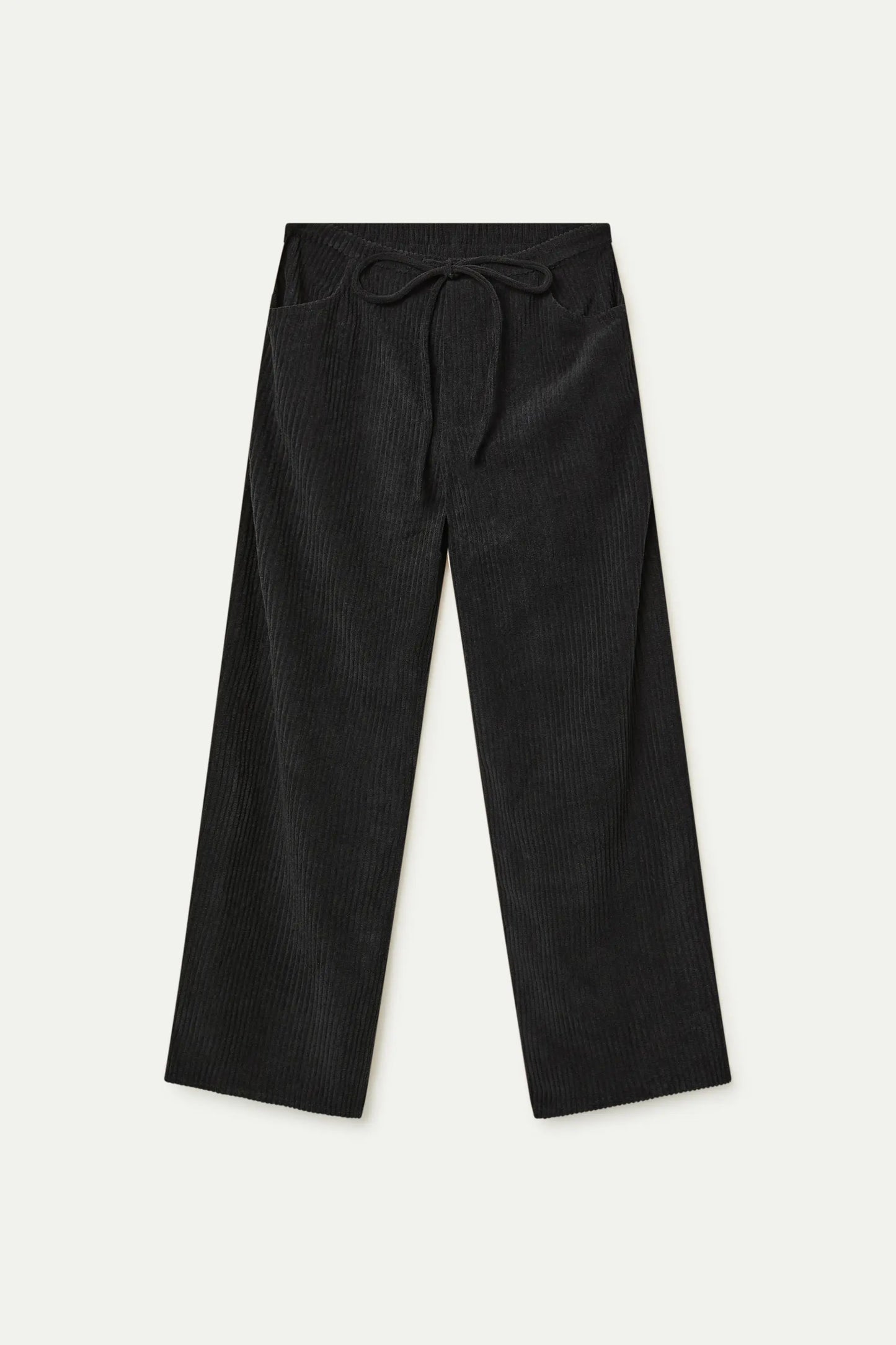 Pantaloni dritti in velluto a coste nero